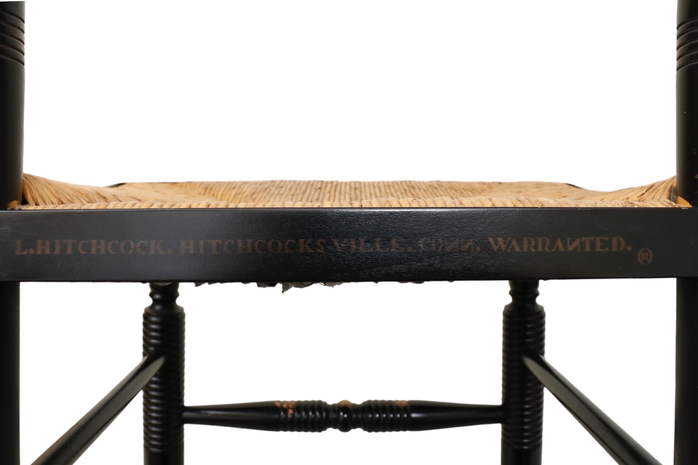 Hitchcock Rush Seat Accent Chairs - a Pair 5