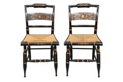 Pareja de sillas de centro con asiento Rush Hitchcock