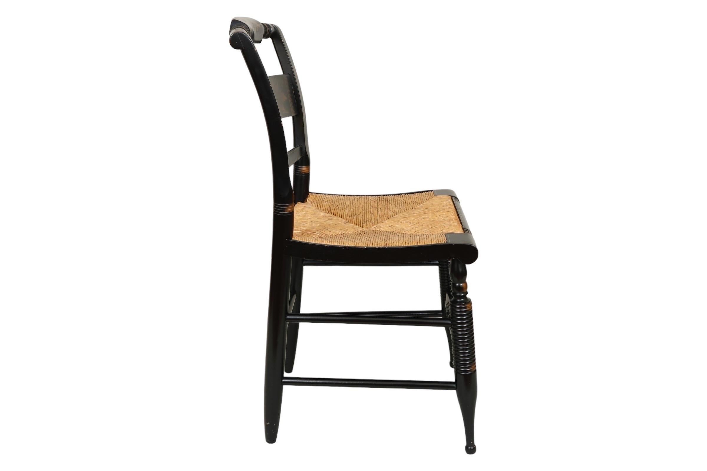 Hitchcock Rush Seat Accent Chairs - a Pair In Good Condition In Bradenton, FL