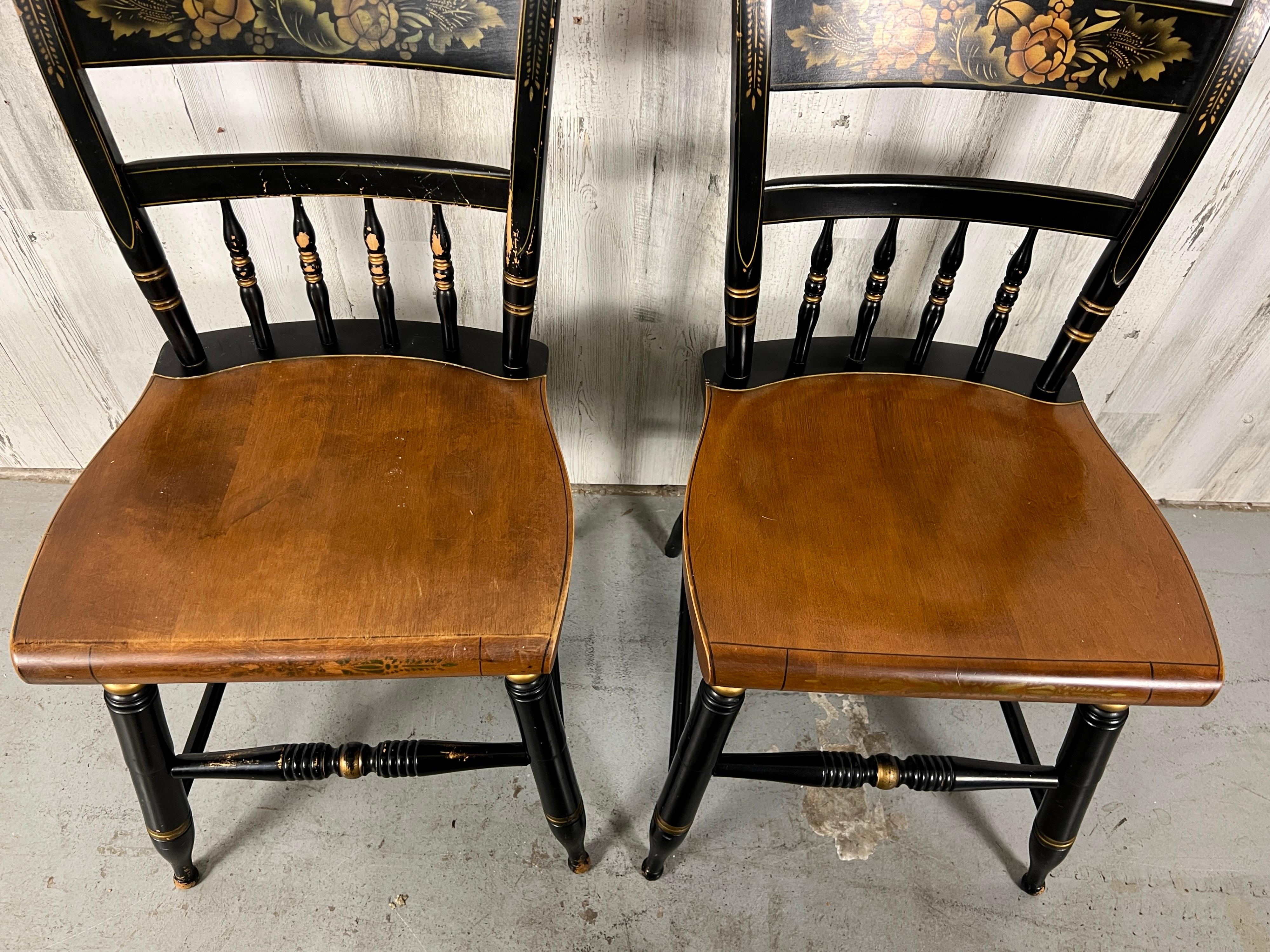 Hitchcock style Ebonized Side Chairs For Sale 3