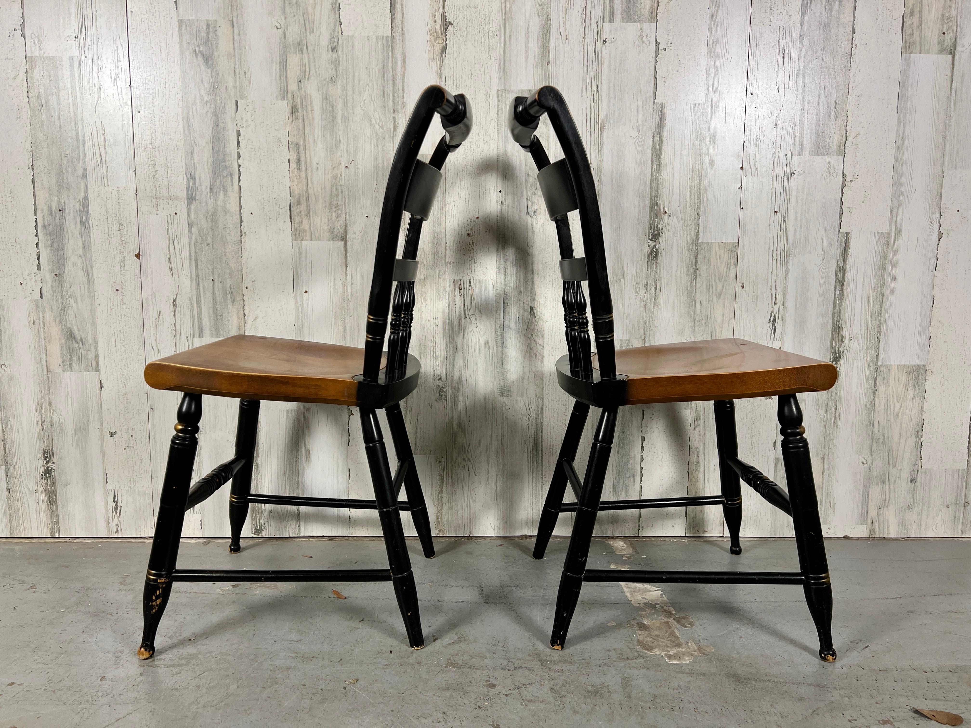Hitchcock style Ebonized Side Chairs For Sale 4