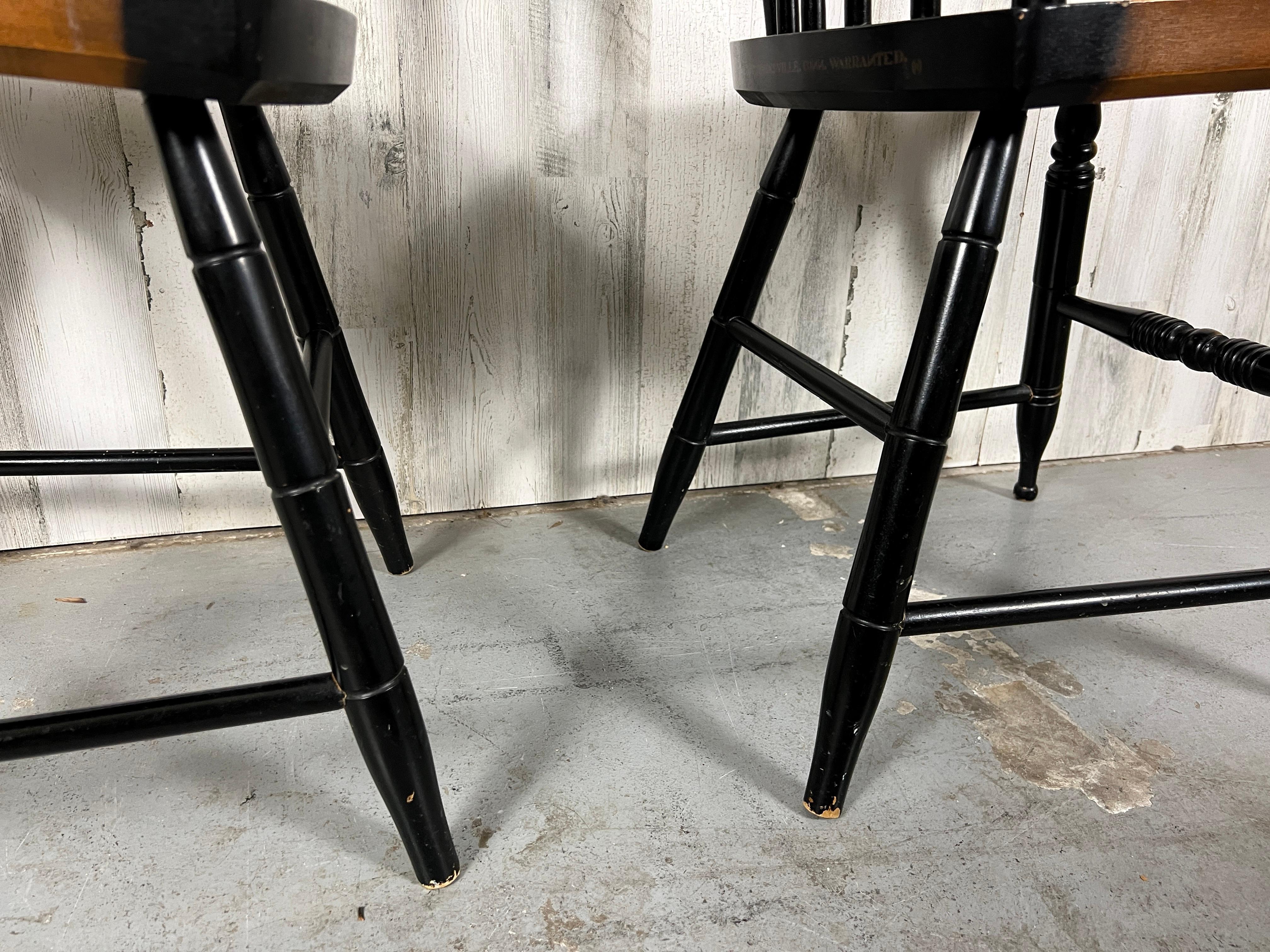 Hitchcock style Ebonized Side Chairs For Sale 5