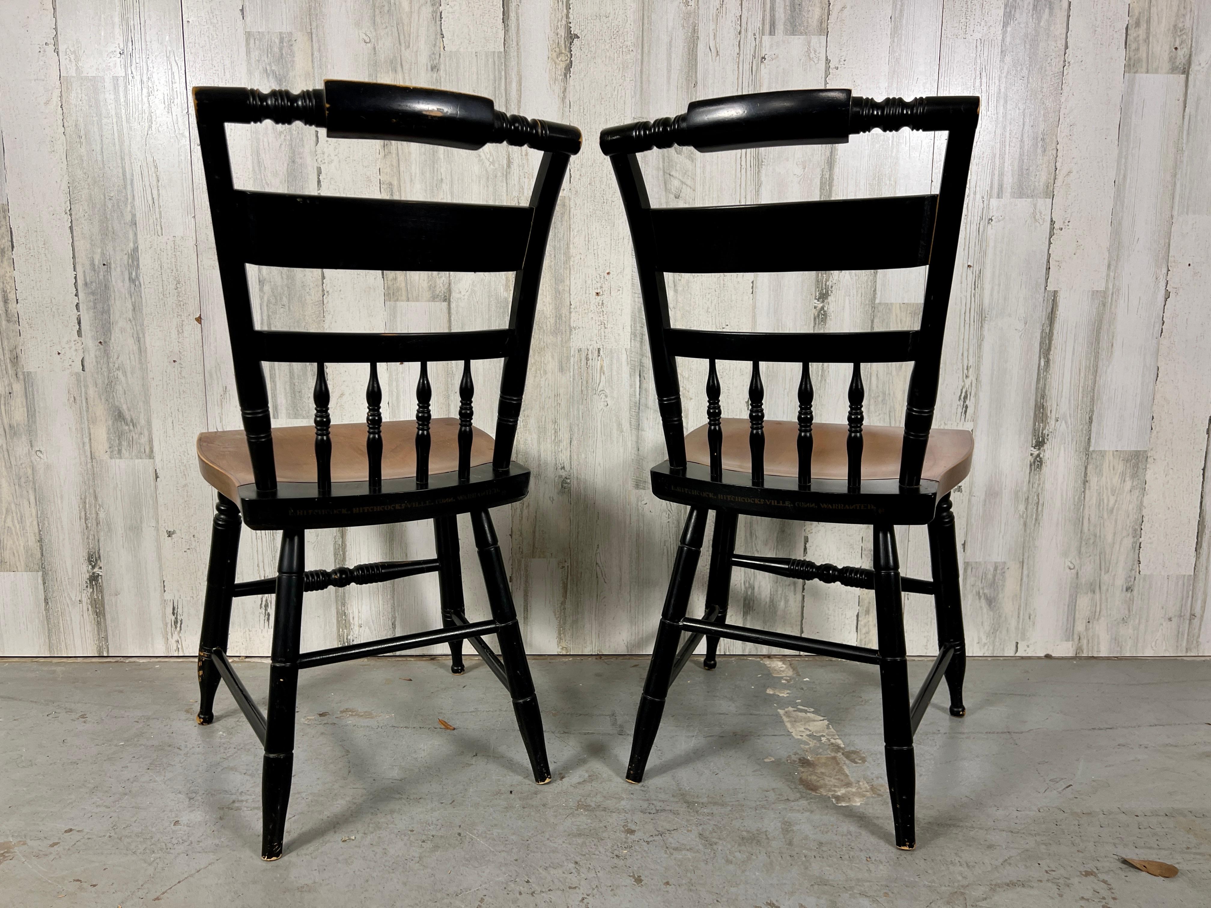 Hitchcock style Ebonized Side Chairs For Sale 6