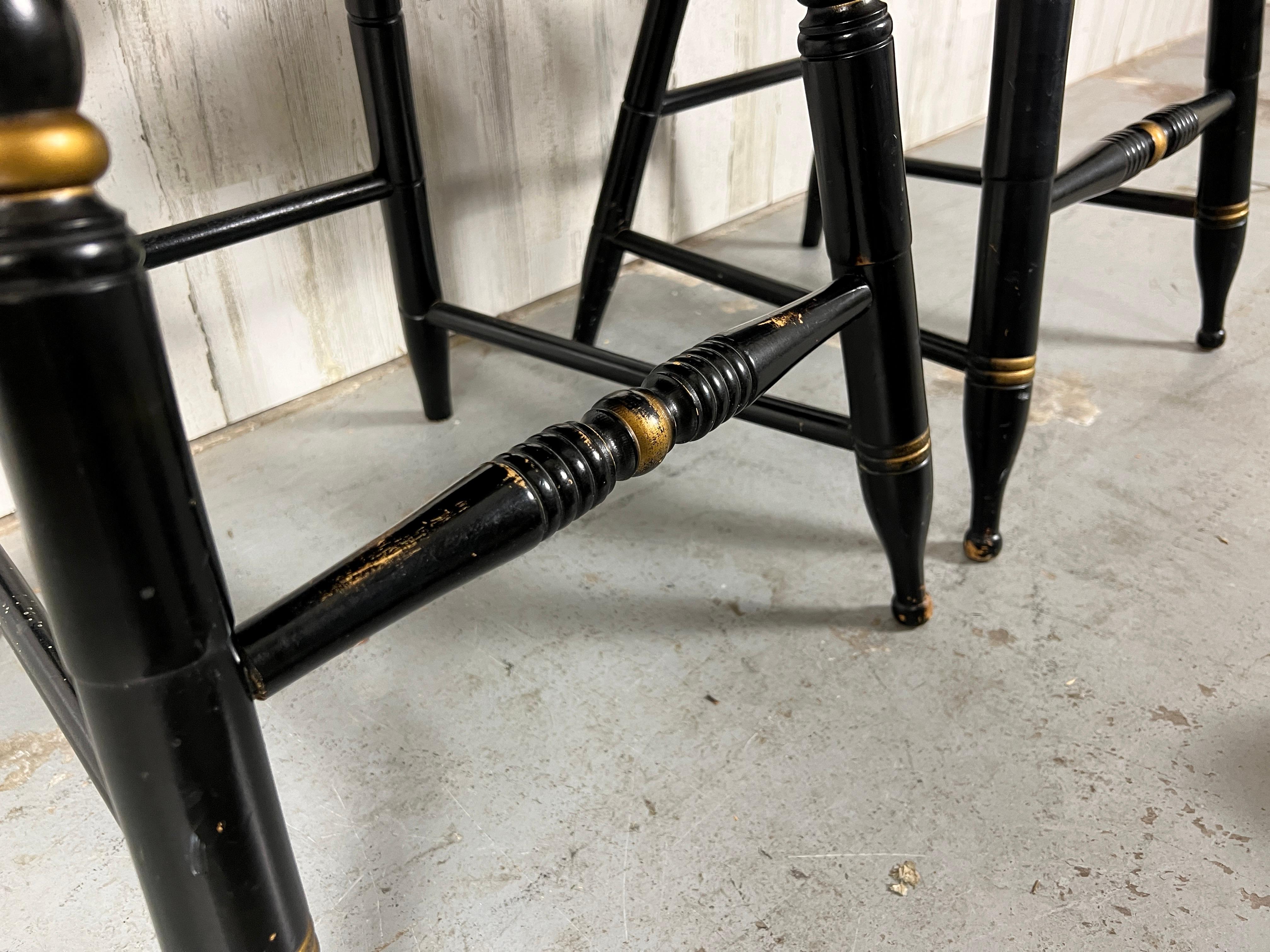 Hitchcock style Ebonized Side Chairs In Good Condition In Denton, TX