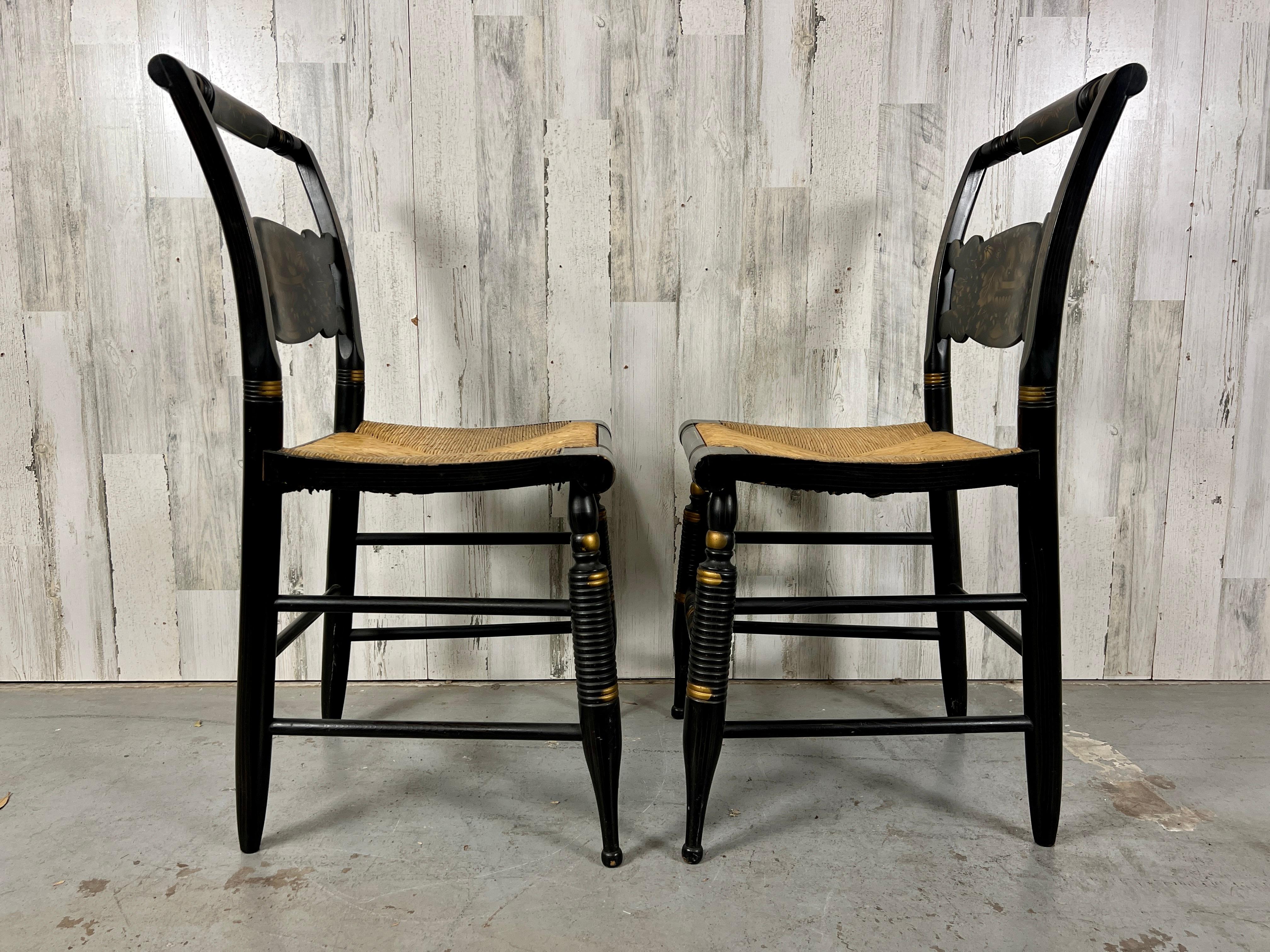 Hitchcock style Rush Seat Side Chairs  14