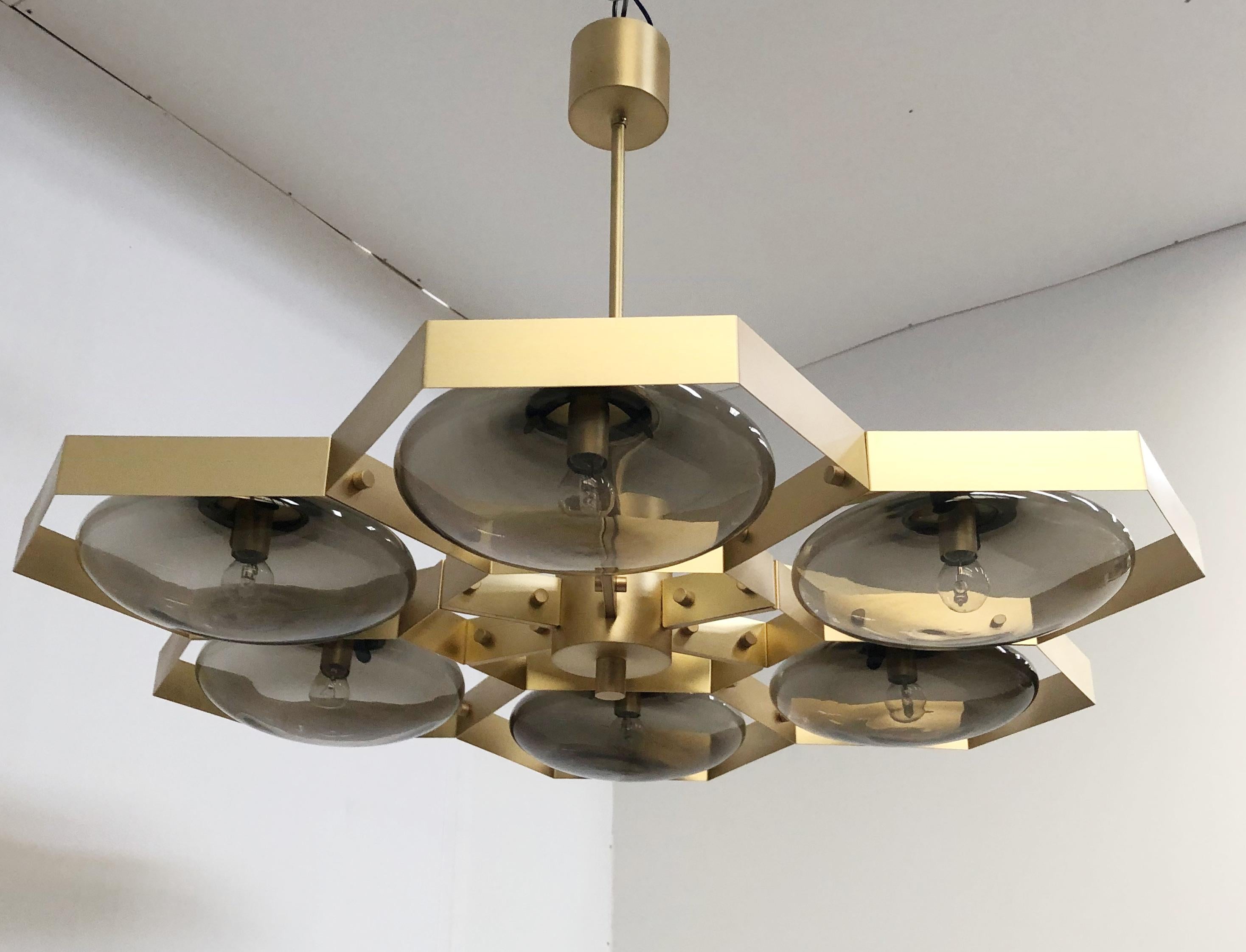 Brushed Hive Chandelier by Fabio Ltd For Sale