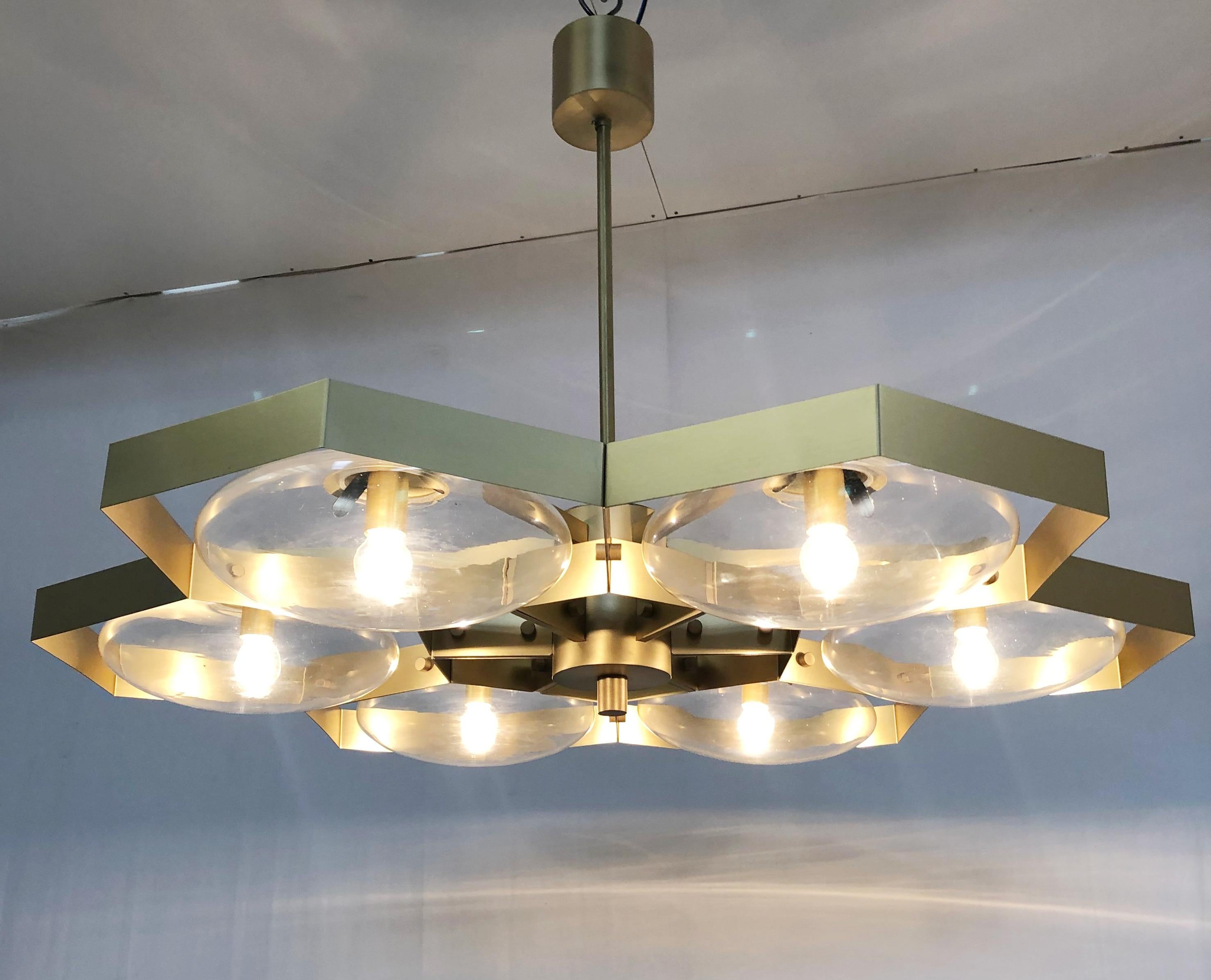 Brushed Hive Chandelier by Fabio Ltd For Sale