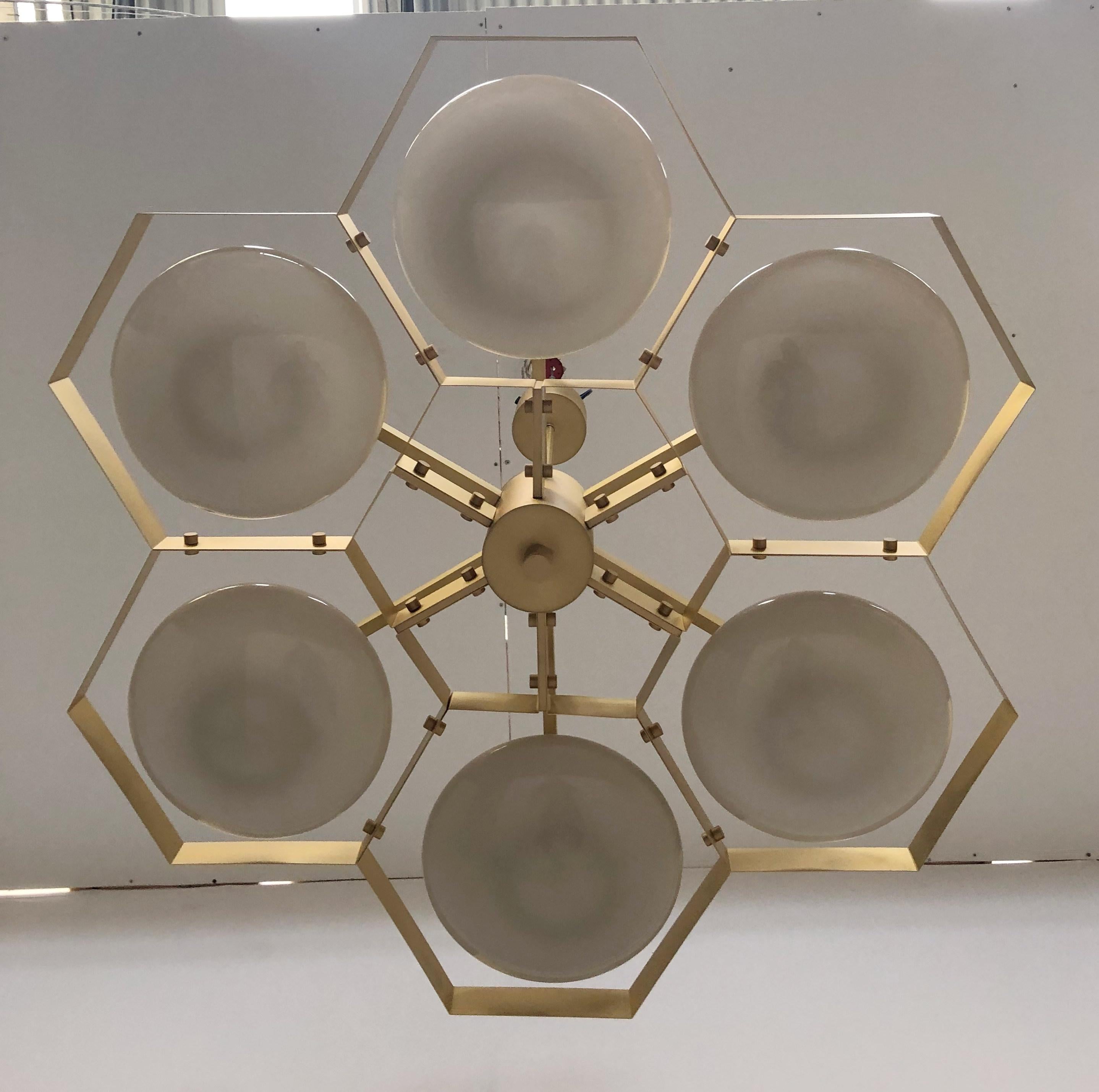 Brushed Hive Chandelier by Fabio Ltd For Sale