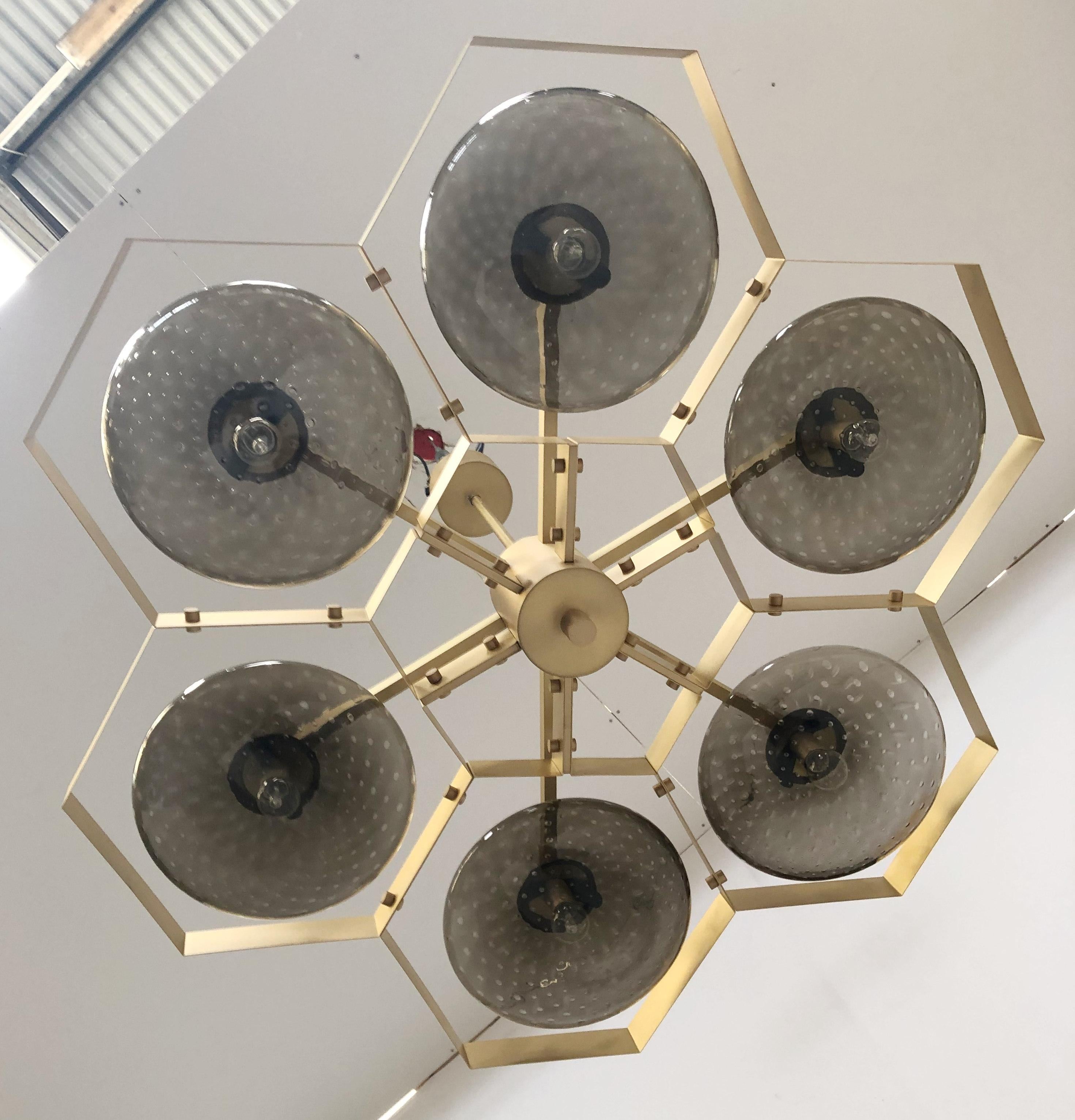 Brushed Hive Chandelier by Fabio Ltd For Sale