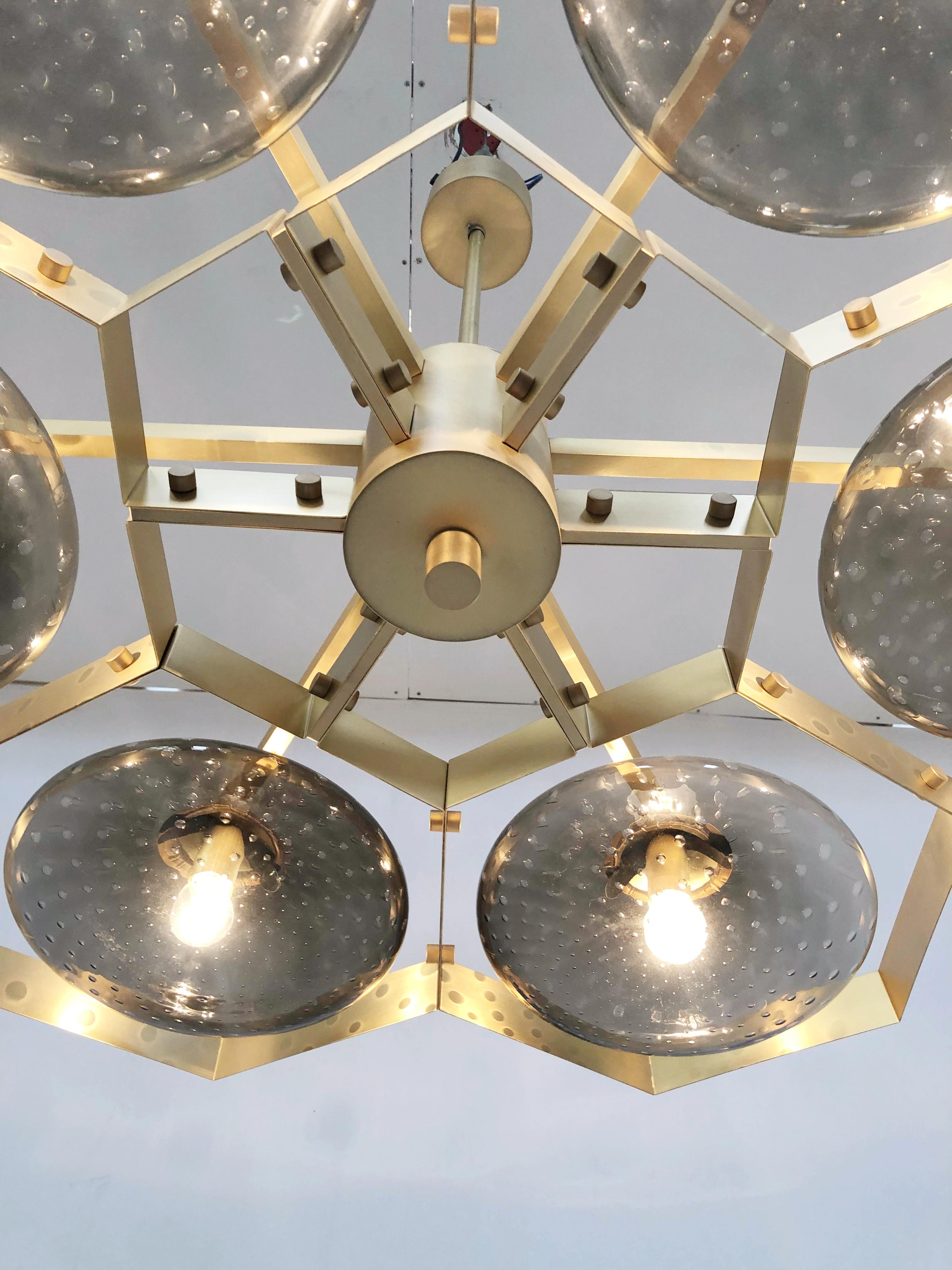 Brass Hive Chandelier by Fabio Ltd For Sale