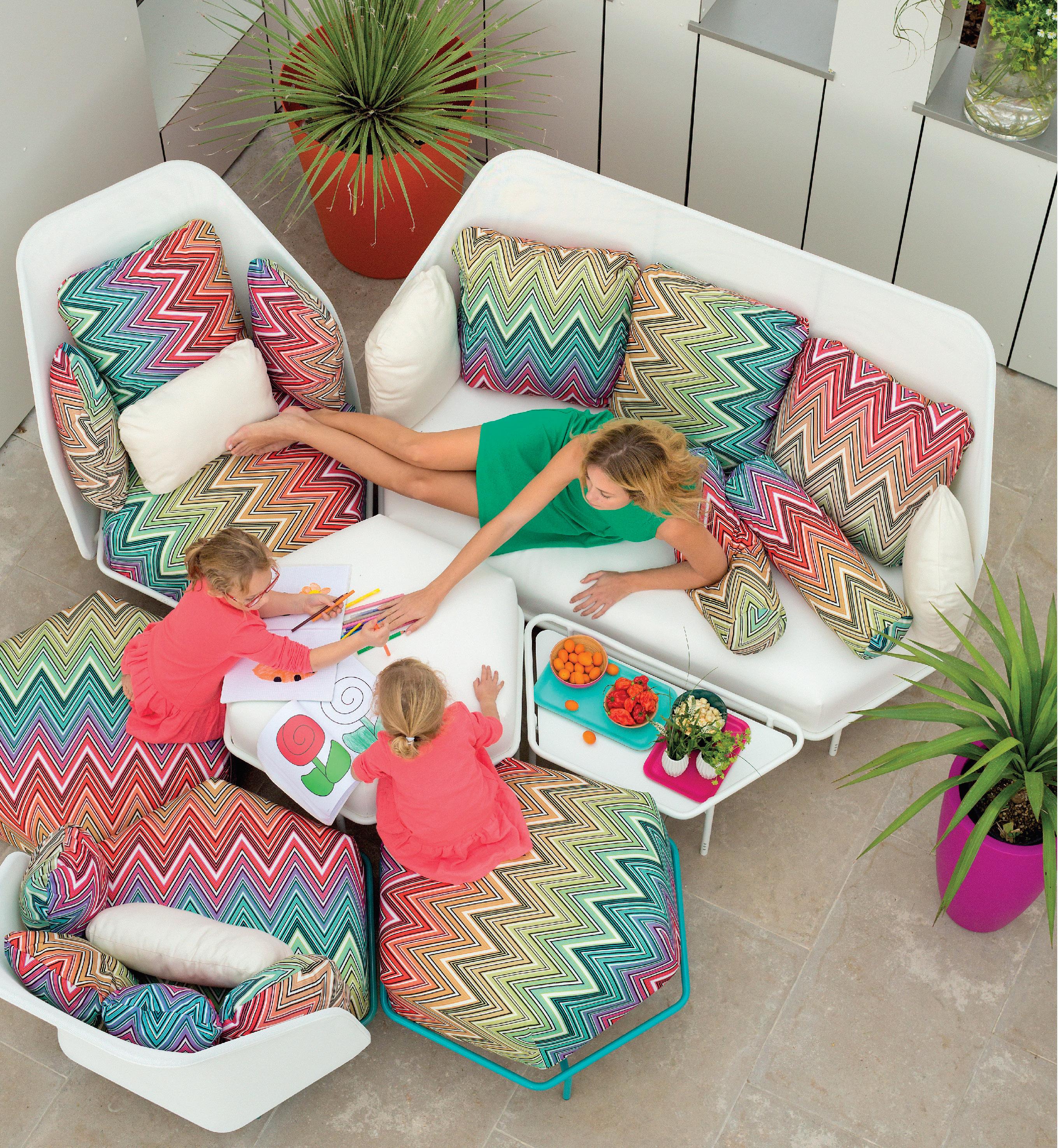 Hive Collection Set by Ego Paris with Missoni and Perennials Outdoor Fabric For Sale 7