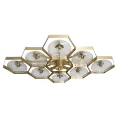Lampada da incasso "Italian Hive" in vetro di Murano e ottone in stile Mid-Century di Fabio Ltd