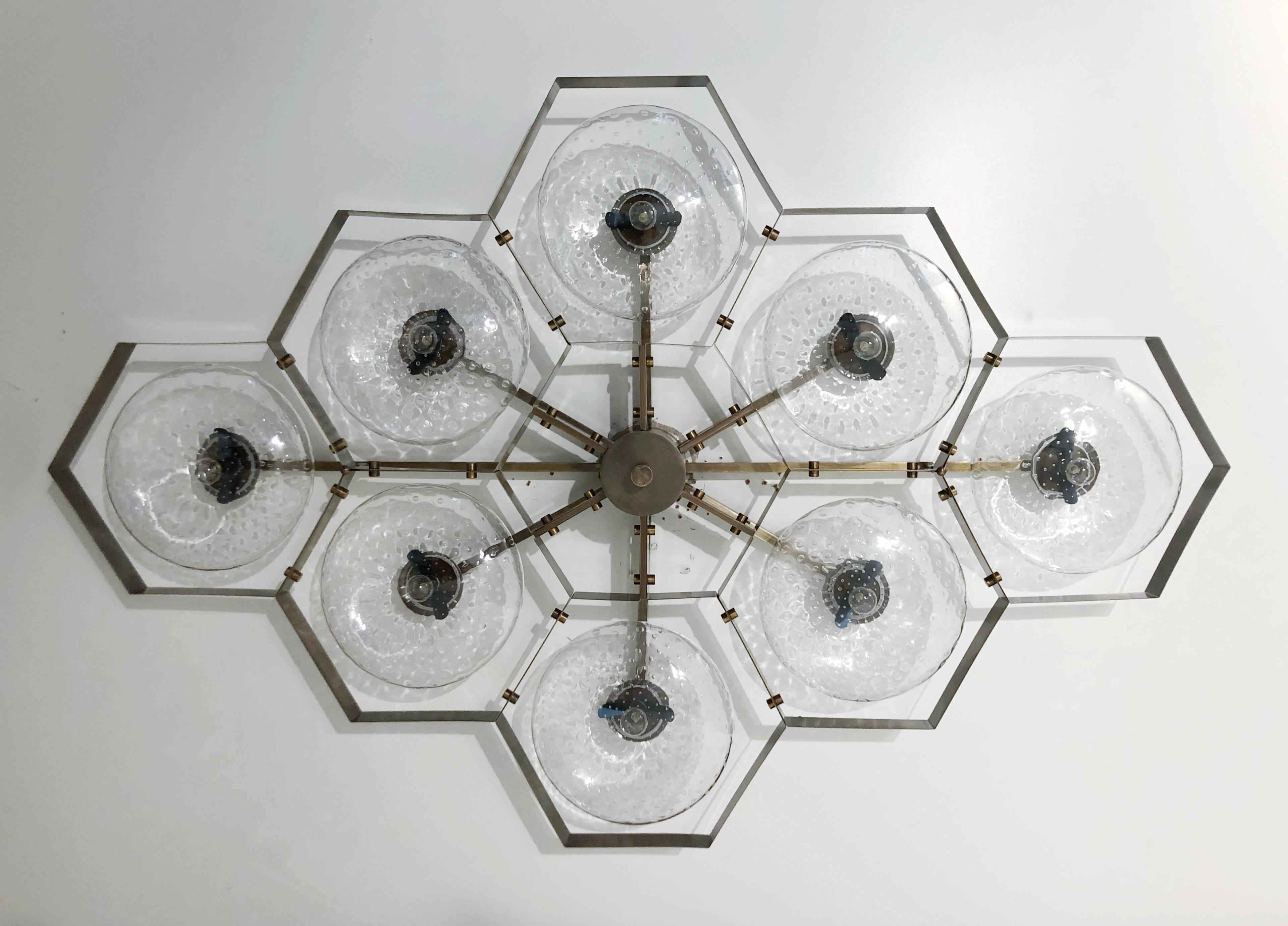 Modern Hive Flush Mount by Fabio Ltd For Sale