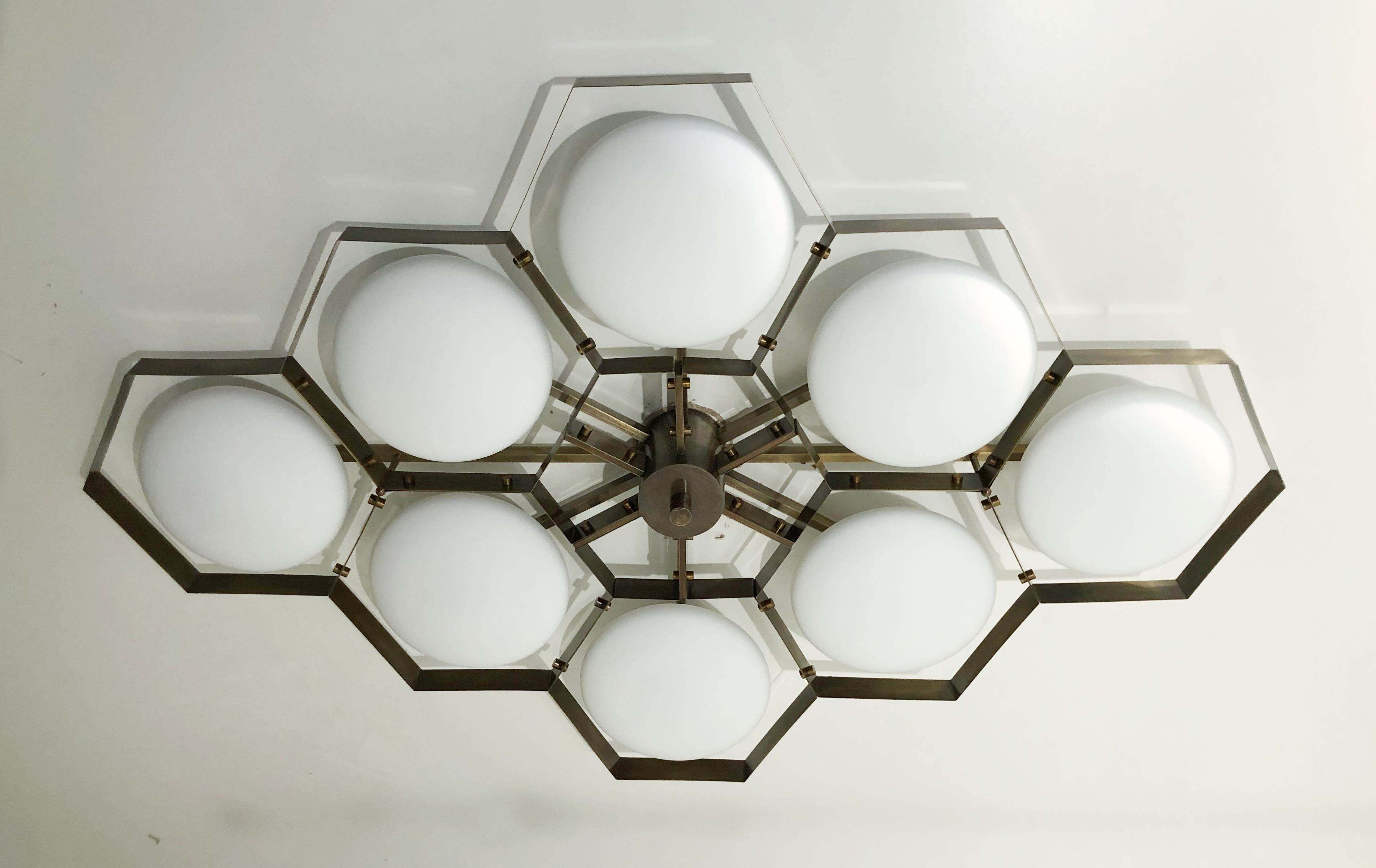 Modern Hive Flush Mount by Fabio Ltd For Sale