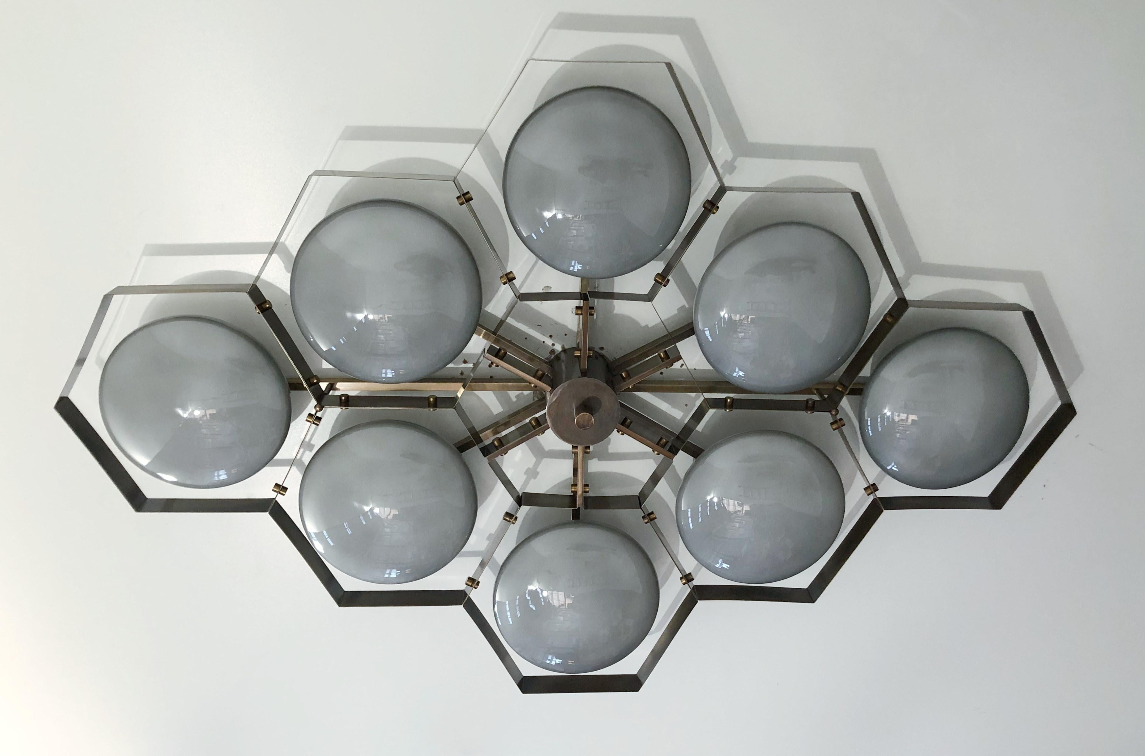 Modern Hive Flush Mount by Fabio Ltd For Sale