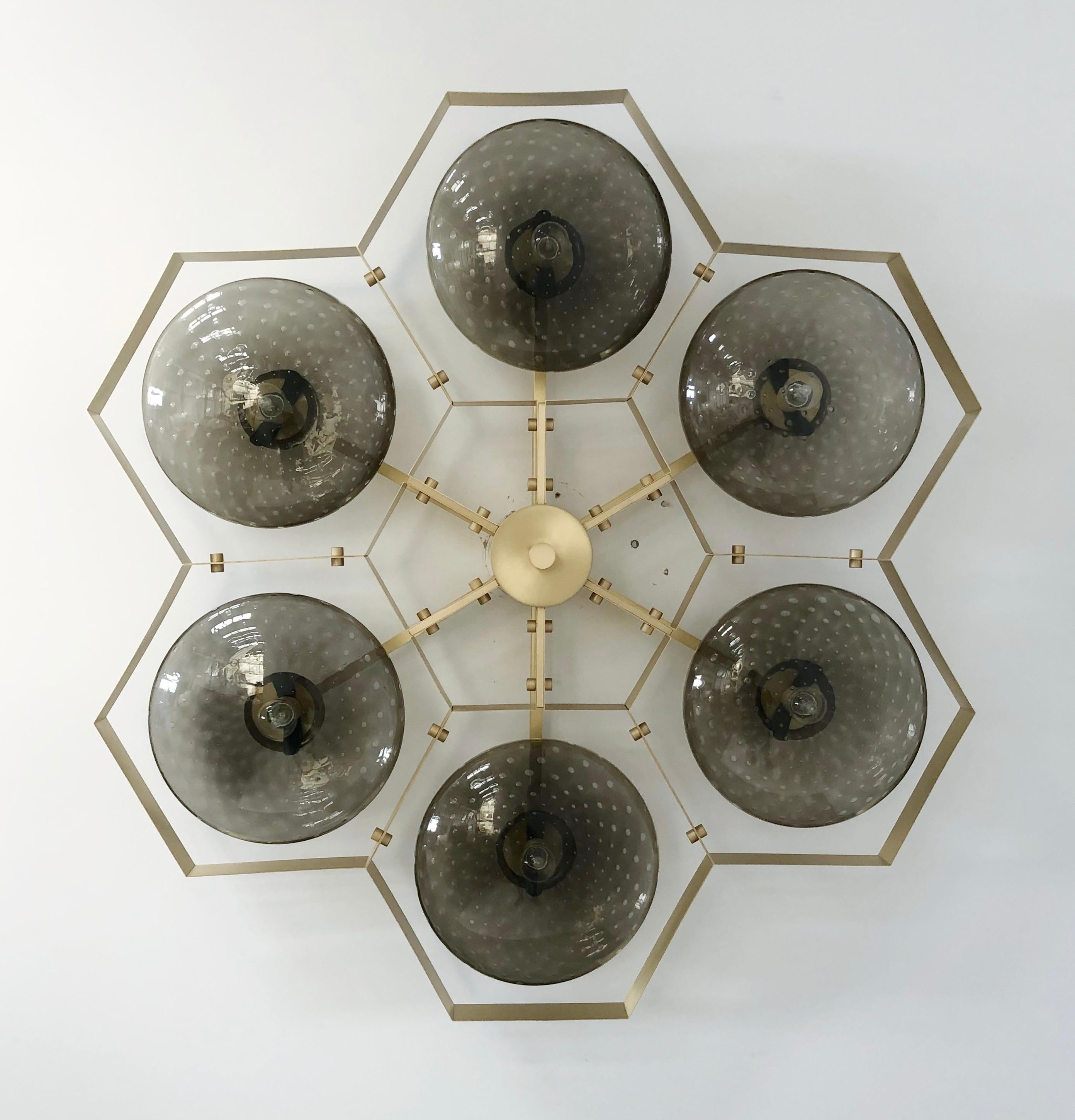 Mid-Century Modern Hive Flush Mount by Fabio Ltd For Sale