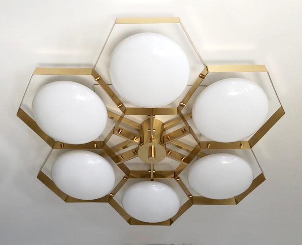 Mid-Century Modern Hive Flush Mount by Fabio Ltd For Sale
