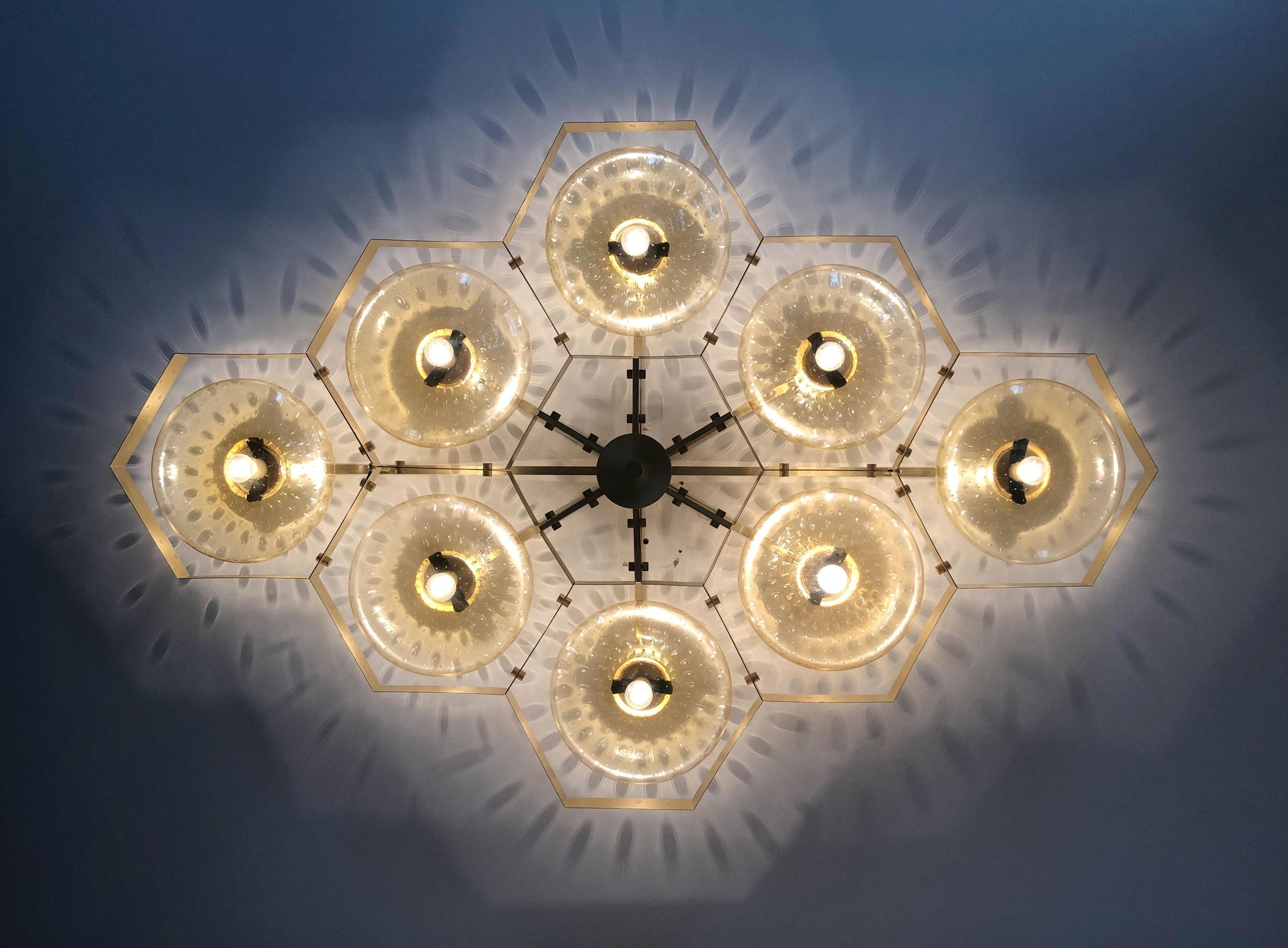 Modern Hive Flush Mount by Fabio Ltd For Sale