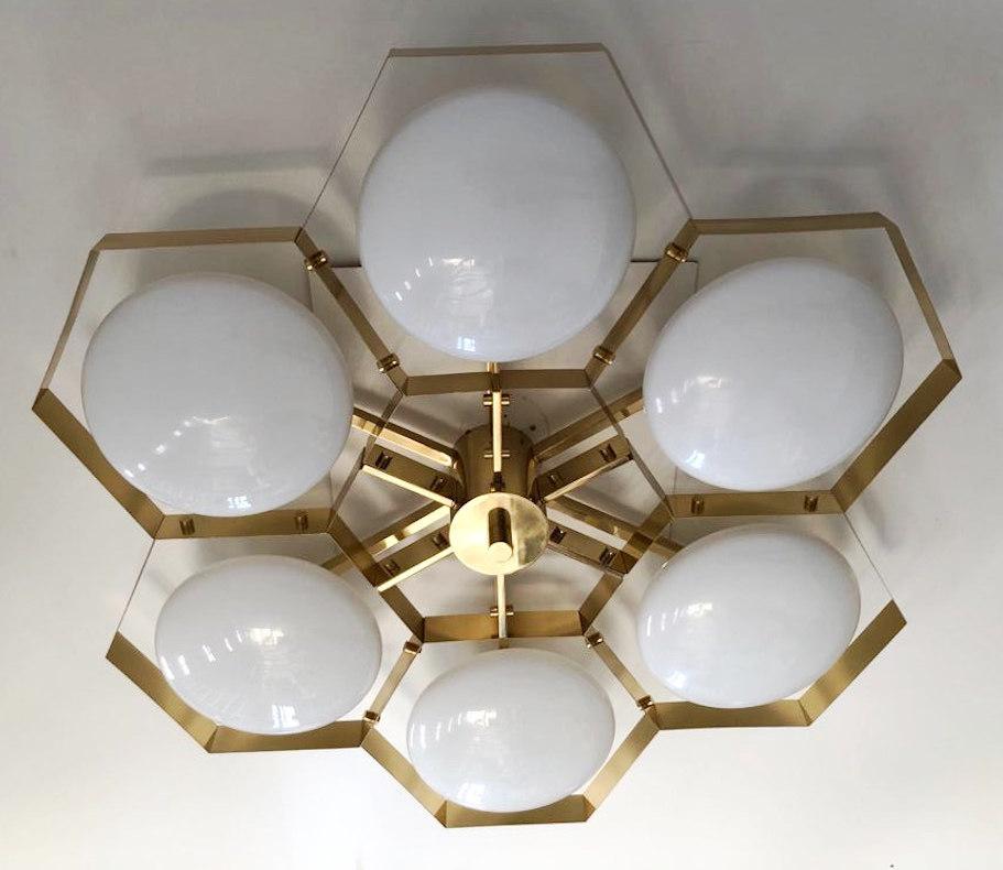 Mid-Century Modern Hive Flush Mount by Fabio Ltd For Sale