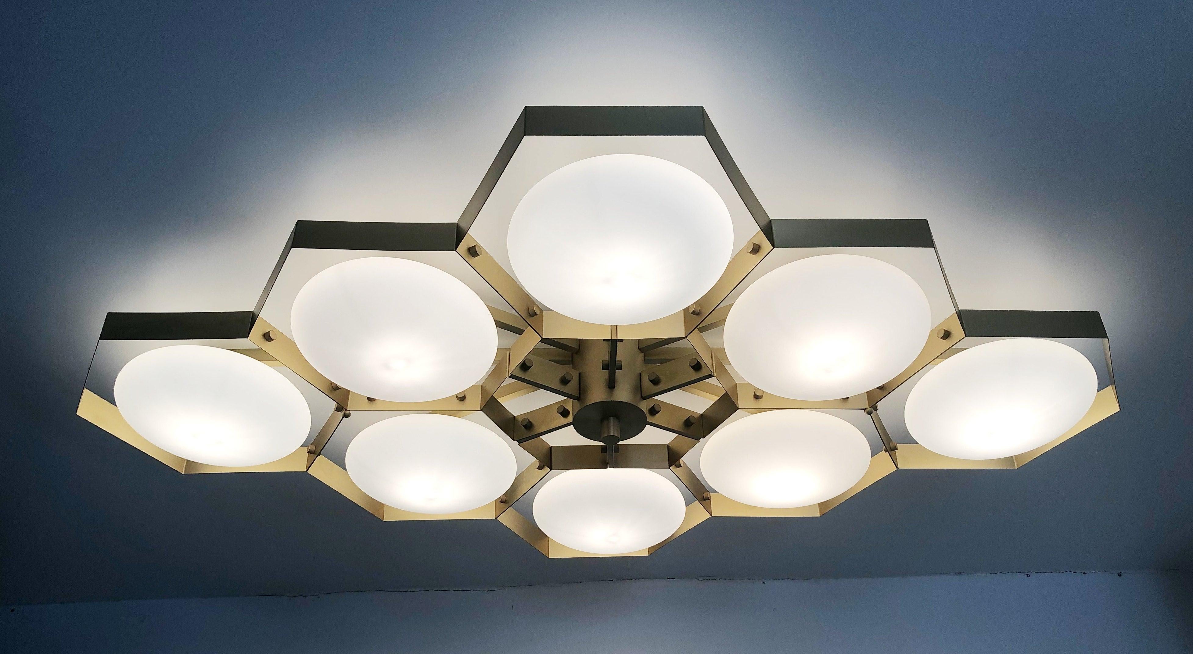 Mid-Century Modern Hive Flush Mount by Fabio Ltd For Sale