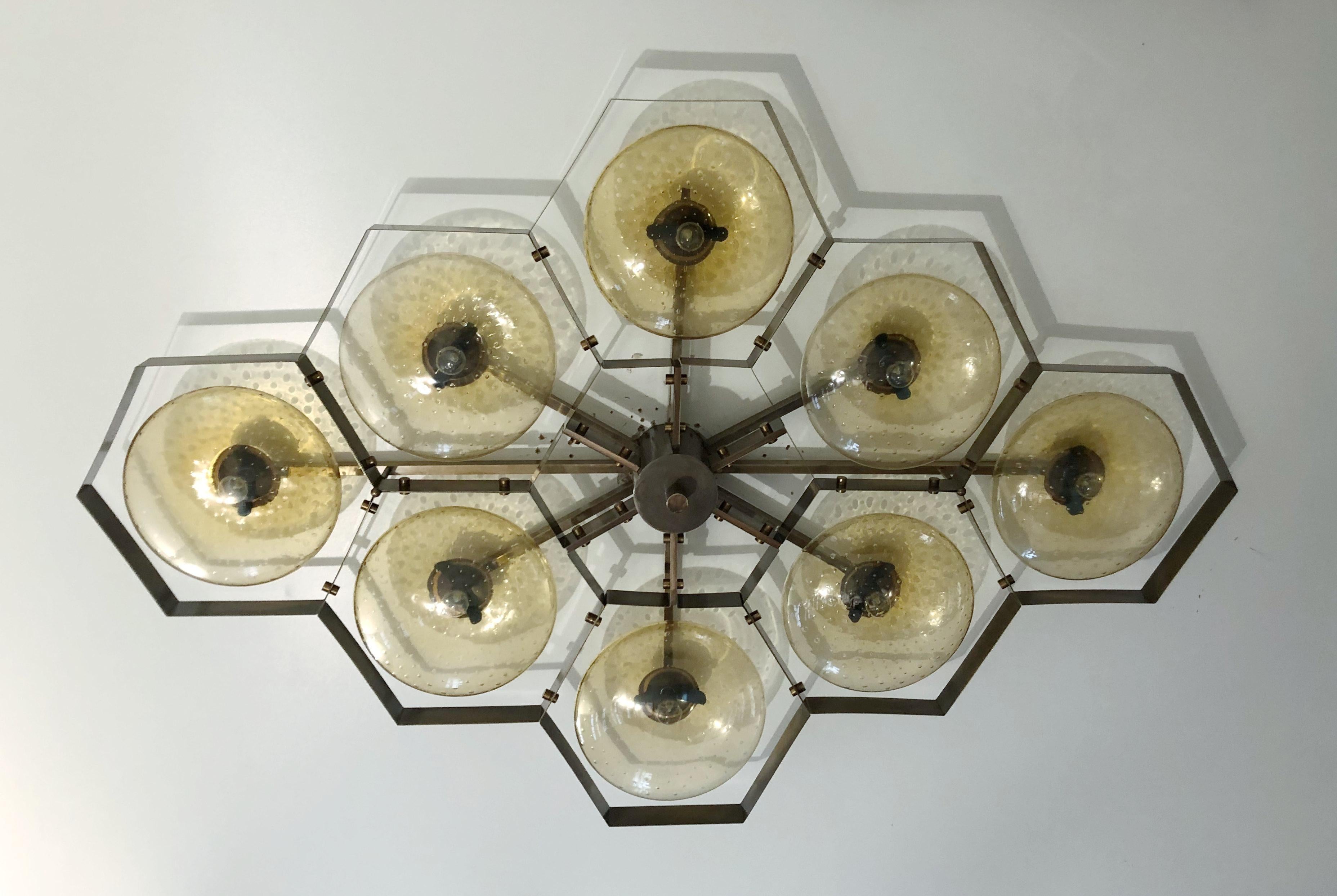 Mid-Century Modern Hive Flush Mount by Fabio Ltd For Sale