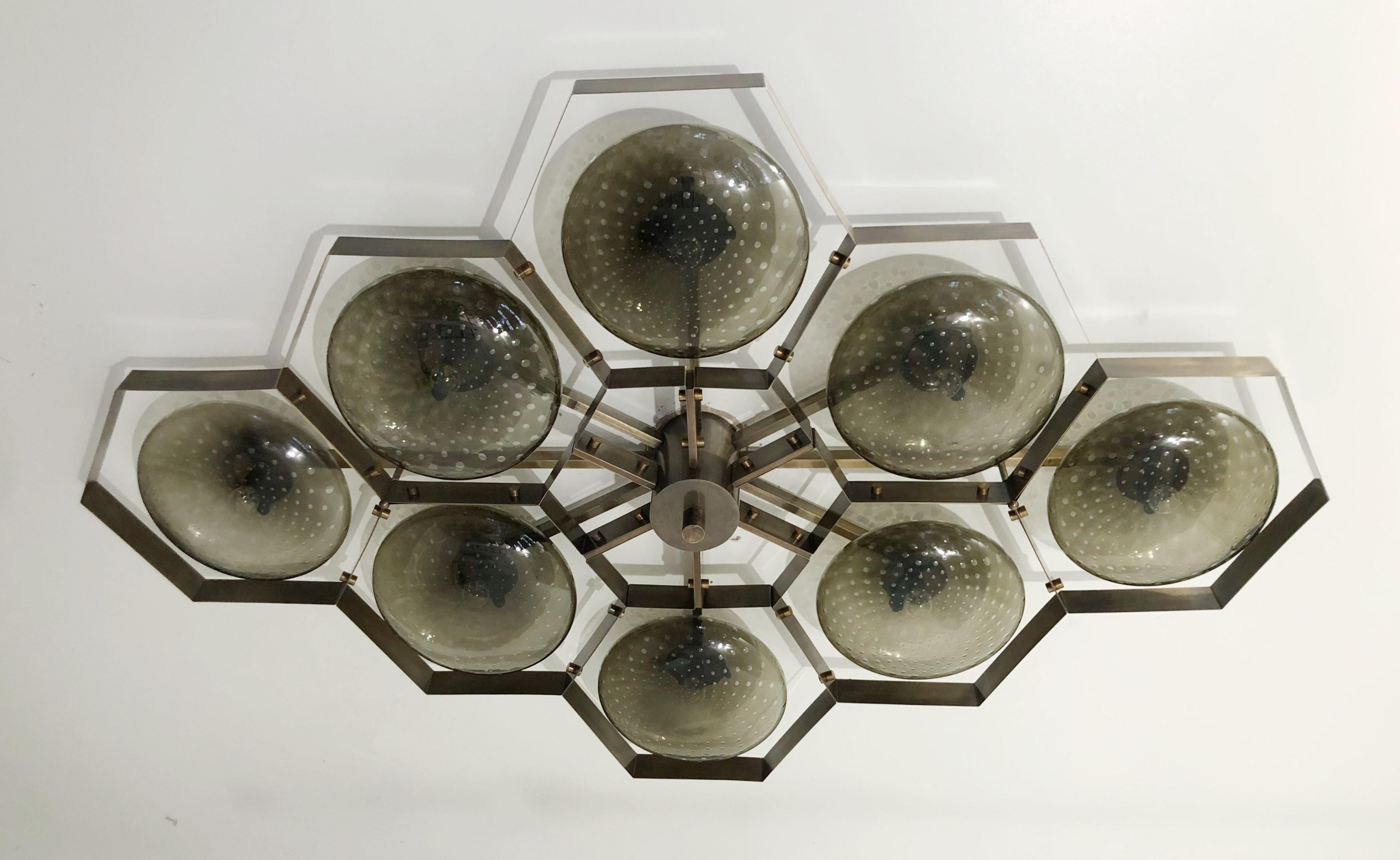 Modern Hive Flush Mount by Fabio Ltd For Sale