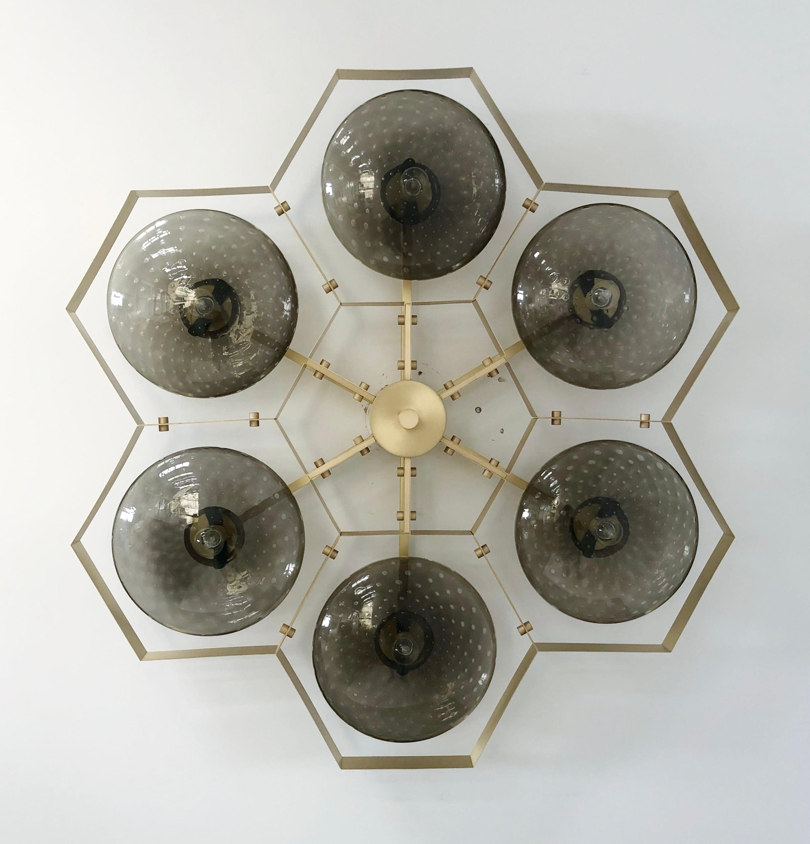 Mid-Century Modern Hive Flushmount by Fabio Ltd For Sale