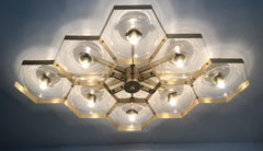 Lampada da incasso "Italian Hive" in vetro di Murano e ottone in stile Mid-Century di Fabio Ltd