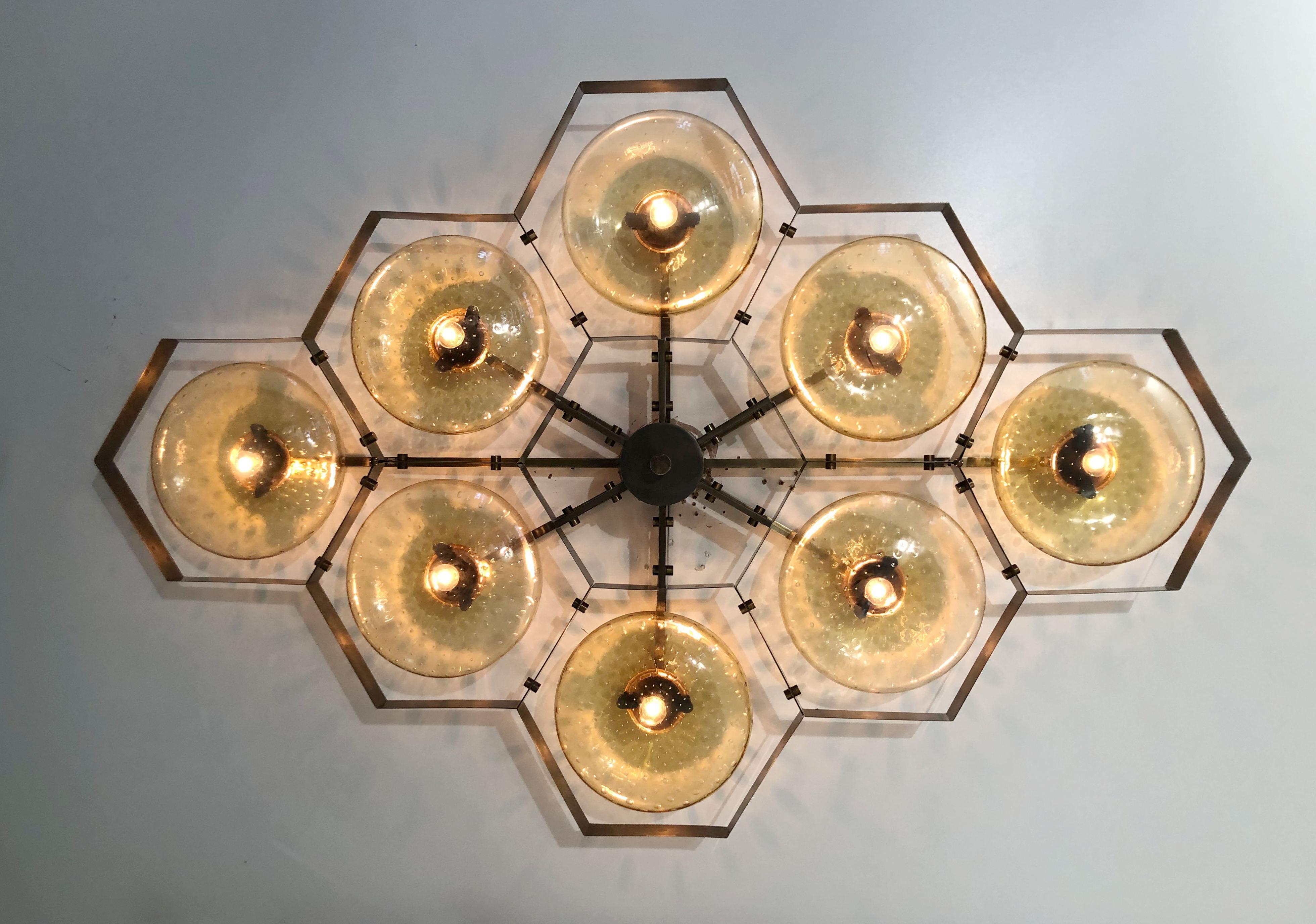Italian Hive Flush Mount by Fabio Ltd For Sale