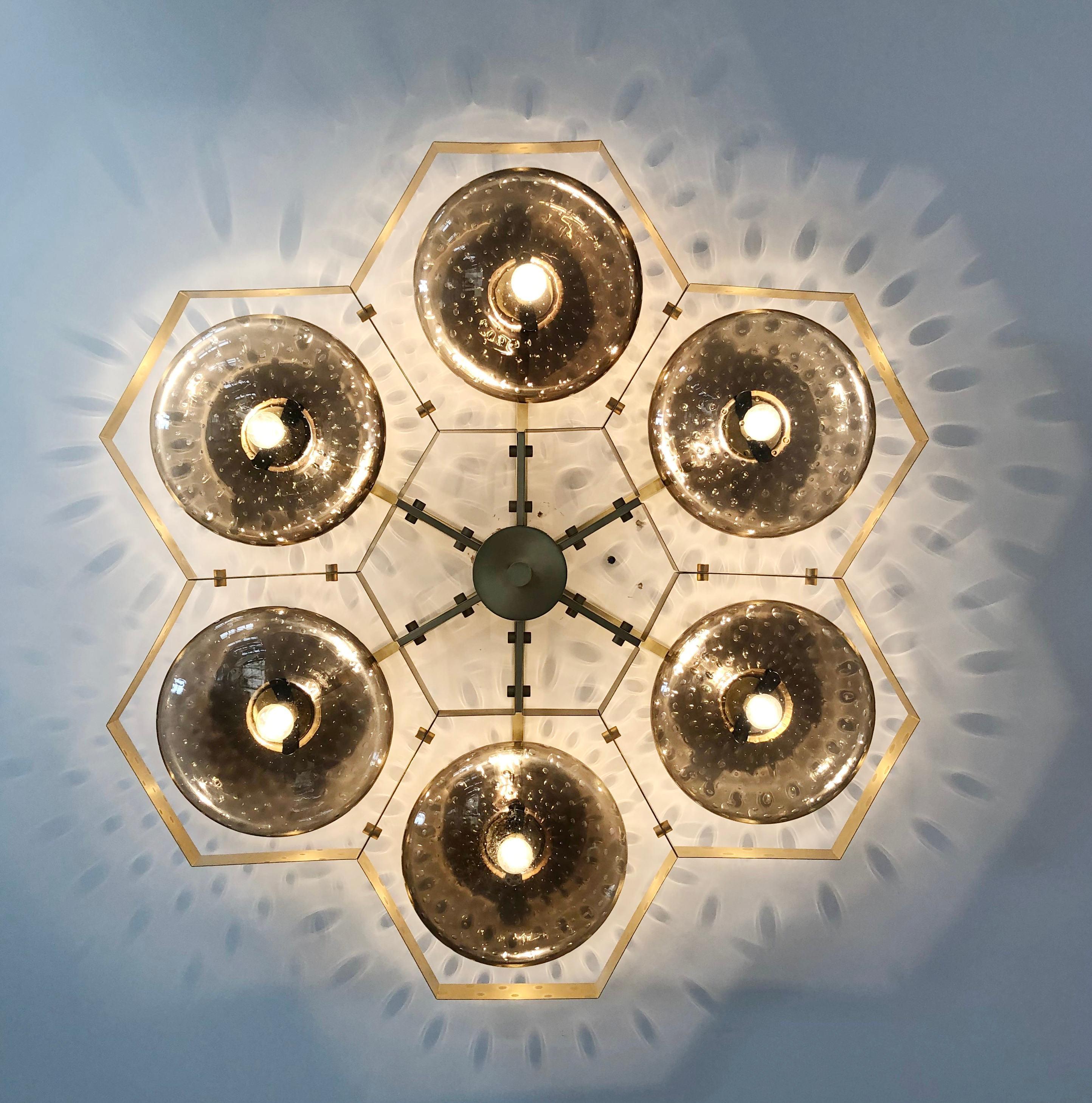 Italian Hive Flush Mount by Fabio Ltd For Sale