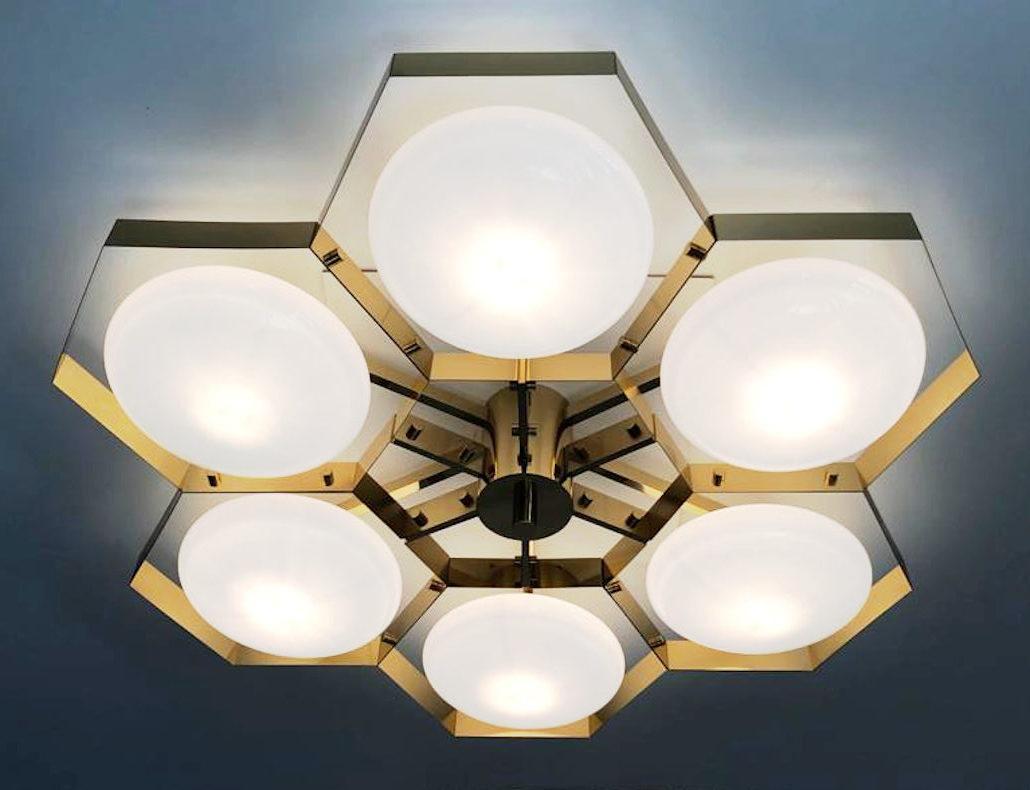 Italian Hive Flush Mount by Fabio Ltd For Sale