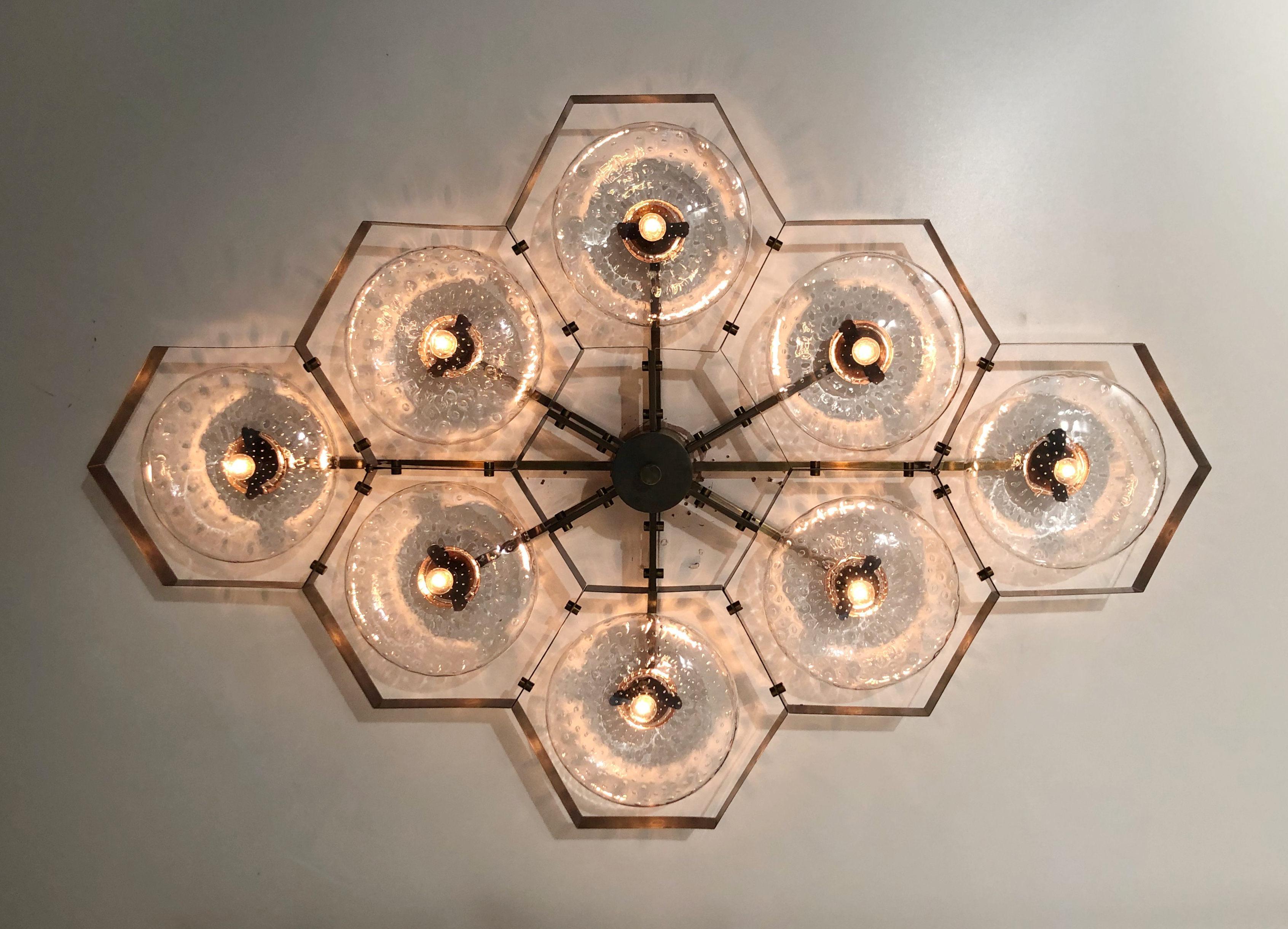 Bronzed Hive Flush Mount by Fabio Ltd For Sale