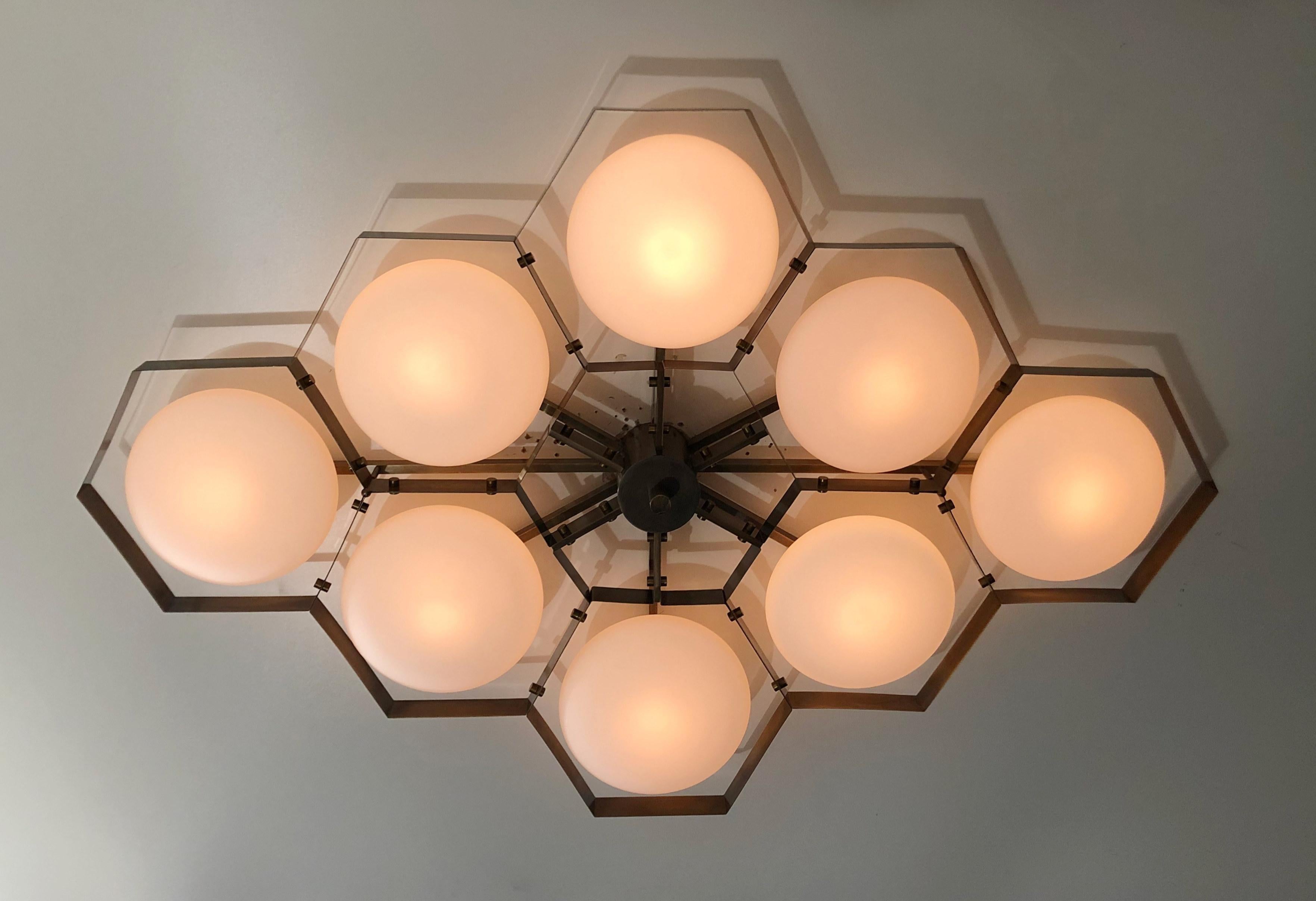 Bronzed Hive Flush Mount by Fabio Ltd For Sale