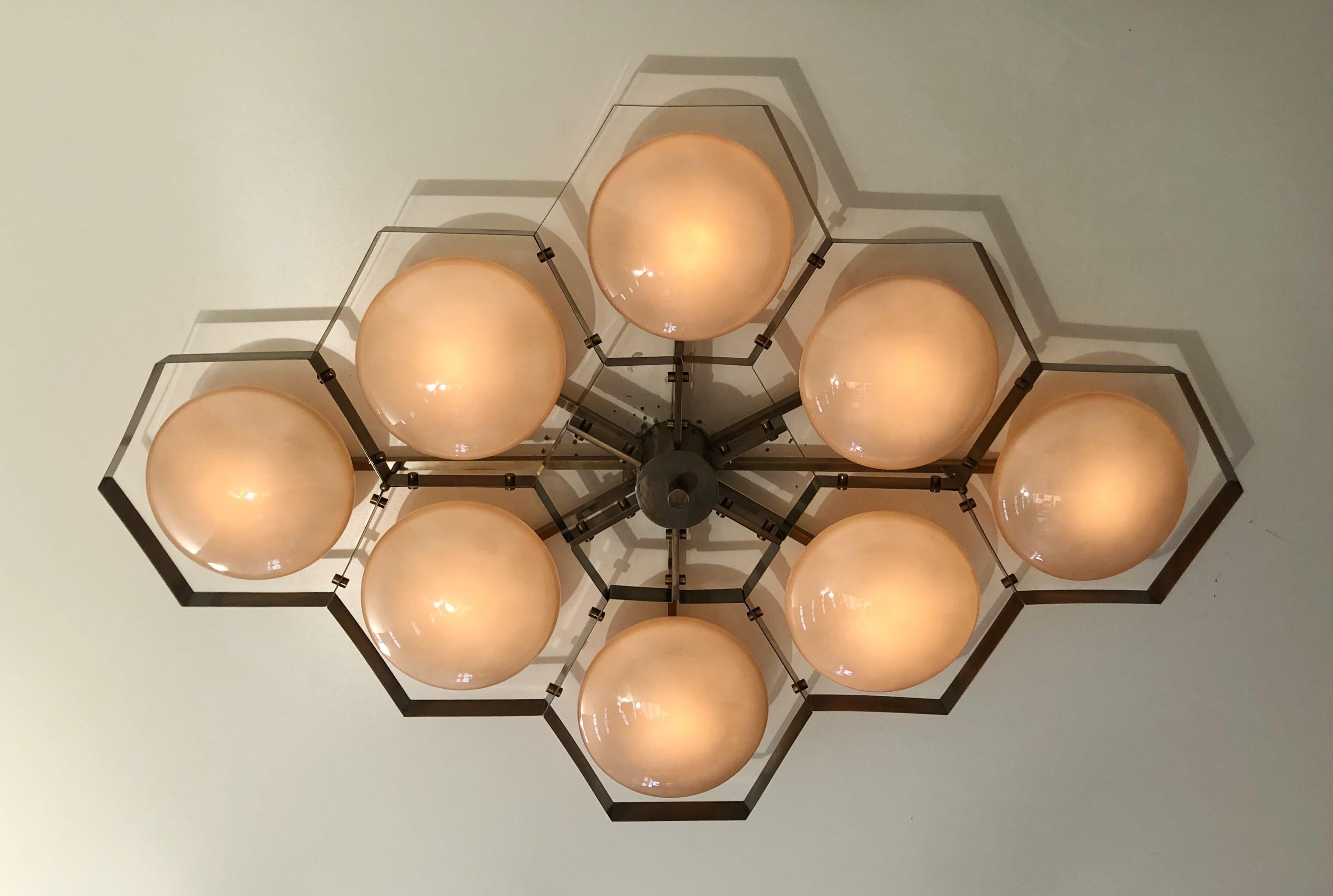 Bronzed Hive Flush Mount by Fabio Ltd For Sale