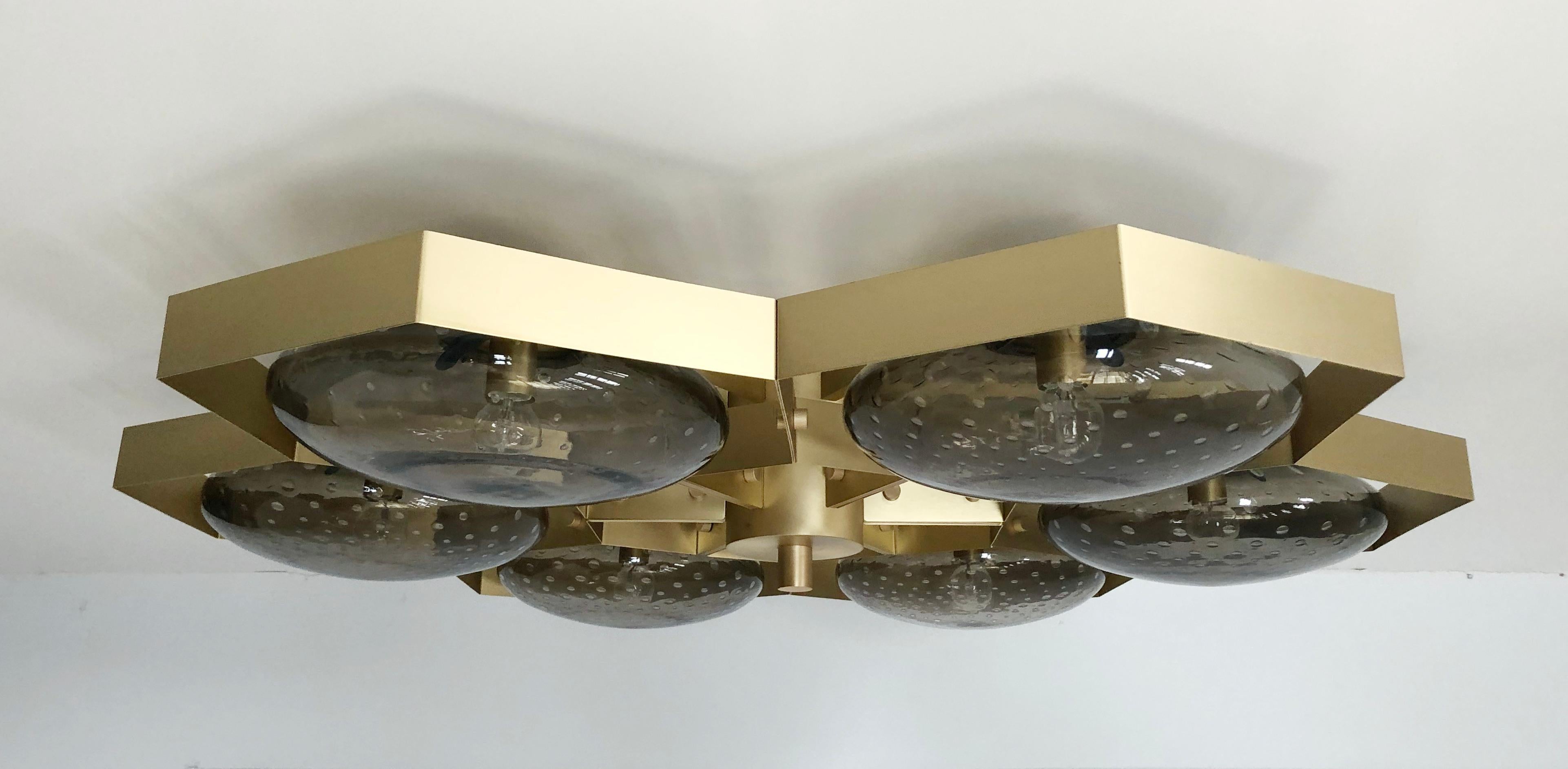 Brushed Hive Flush Mount by Fabio Ltd For Sale