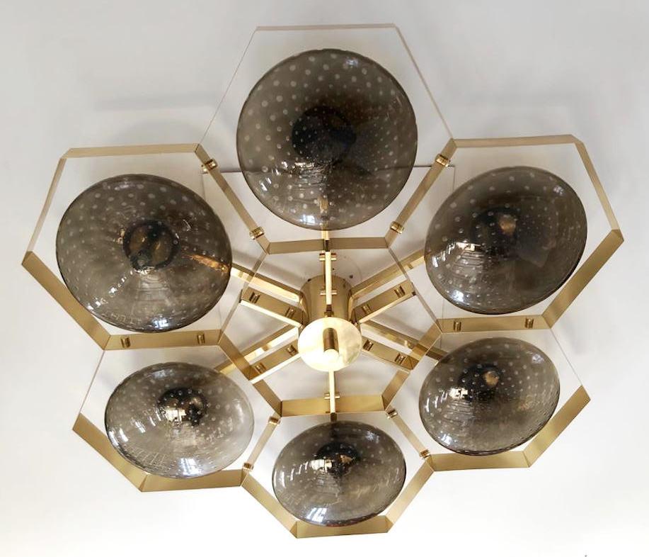 Polished Hive Flush Mount by Fabio Ltd For Sale