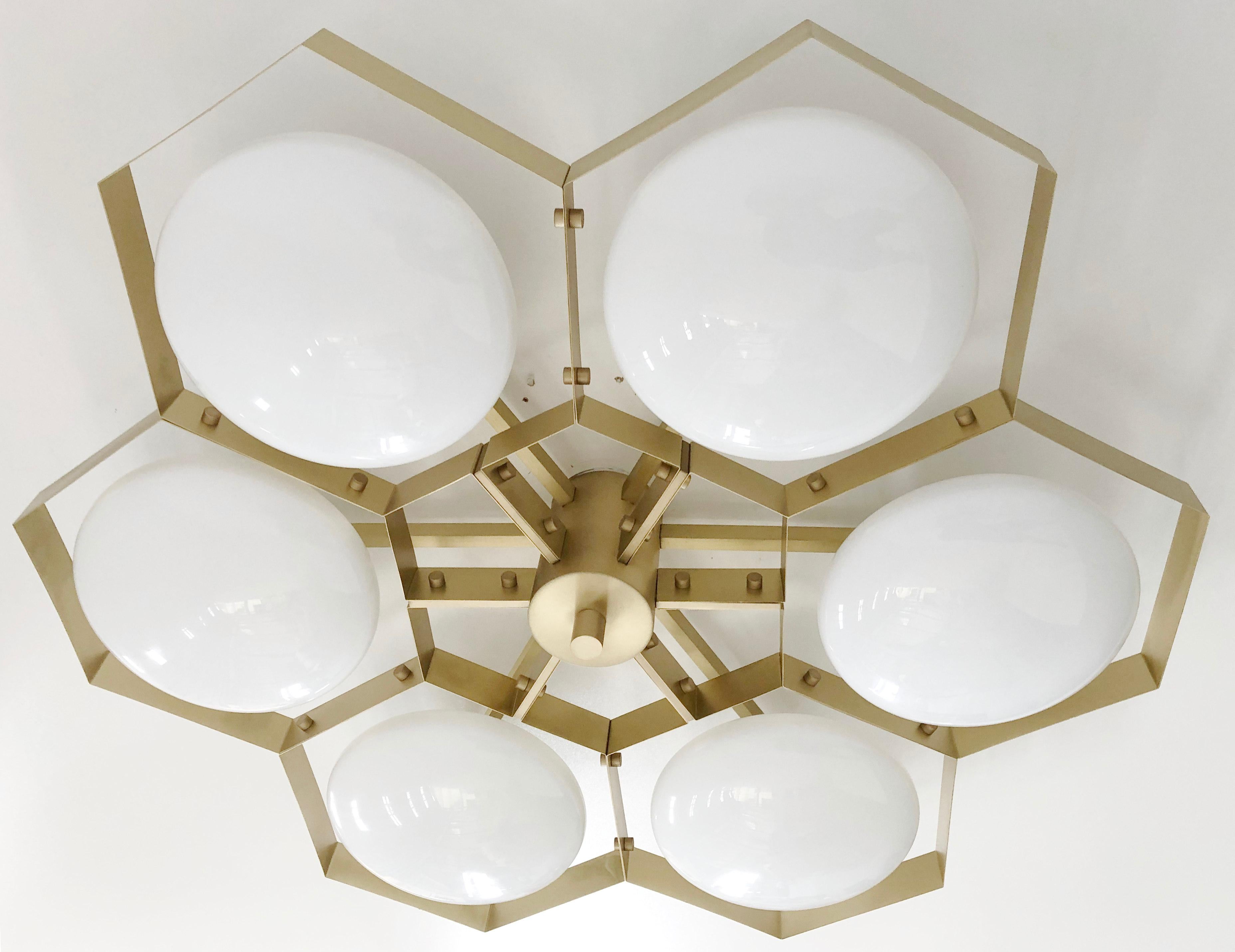 Brushed Hive Flush Mount by Fabio Ltd For Sale