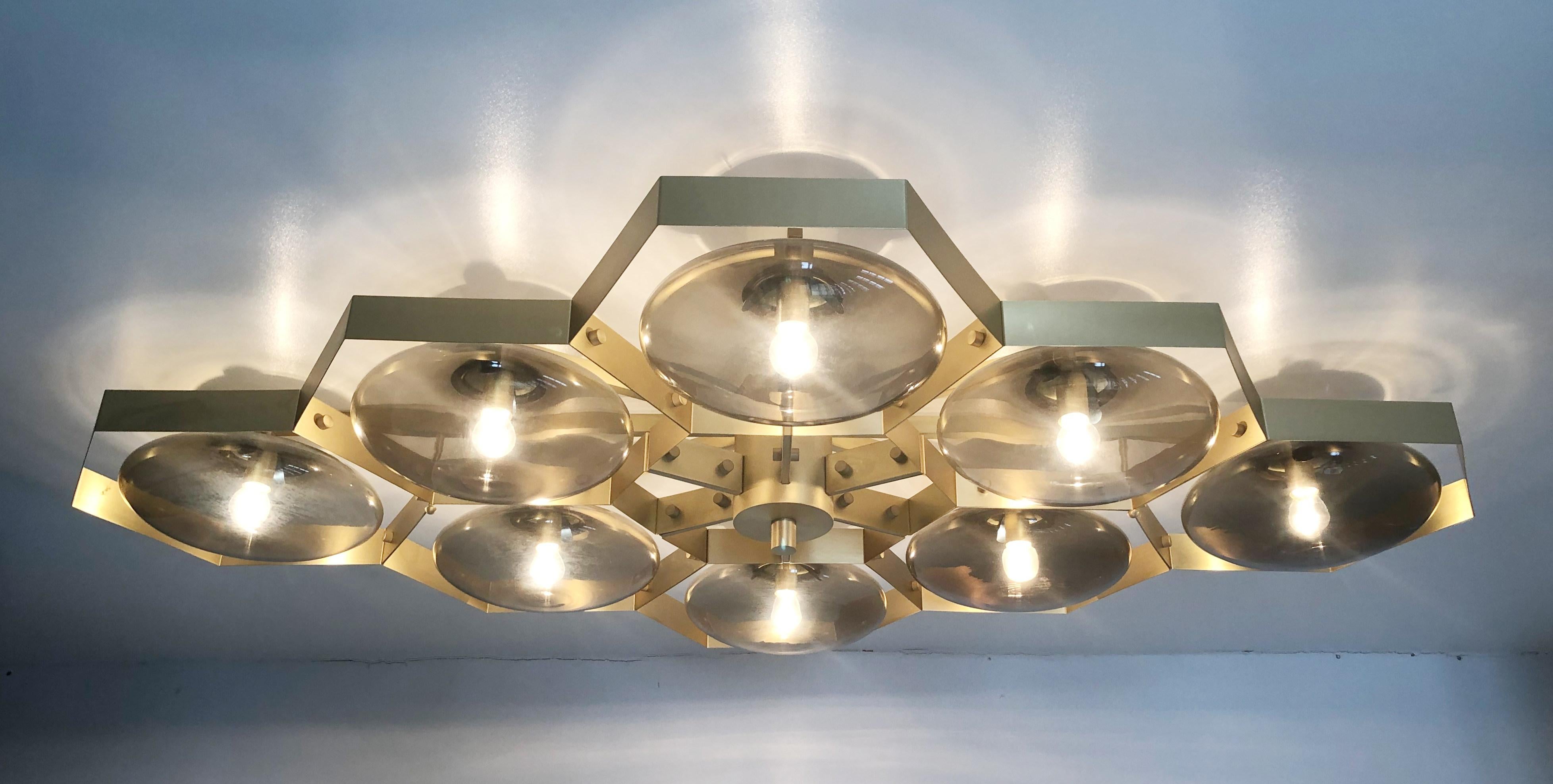 Bronzed Hive Flush Mount by Fabio Ltd For Sale