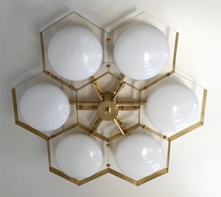 Contemporary Hive Flush Mount by Fabio Ltd For Sale