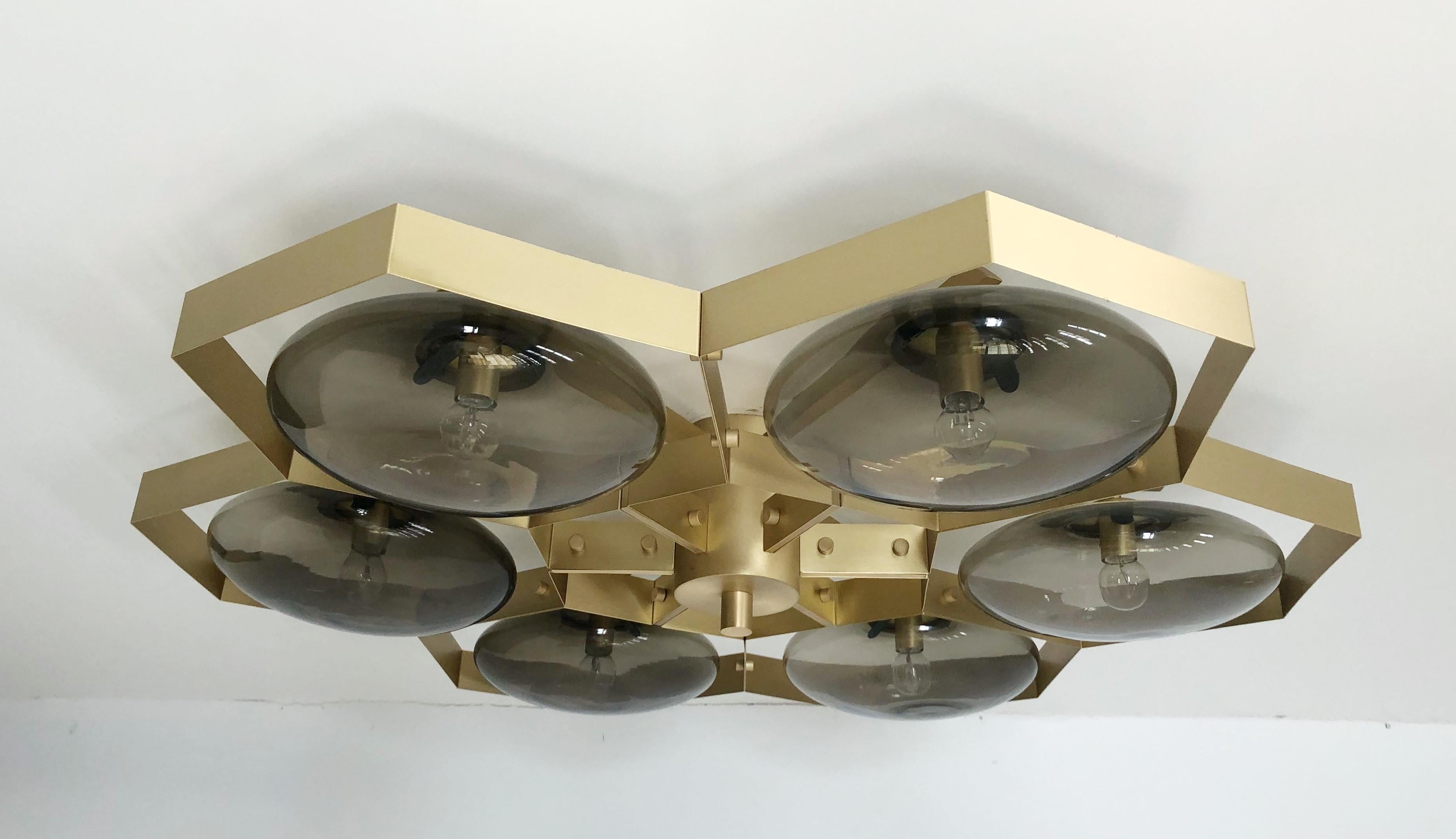 Contemporary Hive Flush Mount by Fabio Ltd For Sale