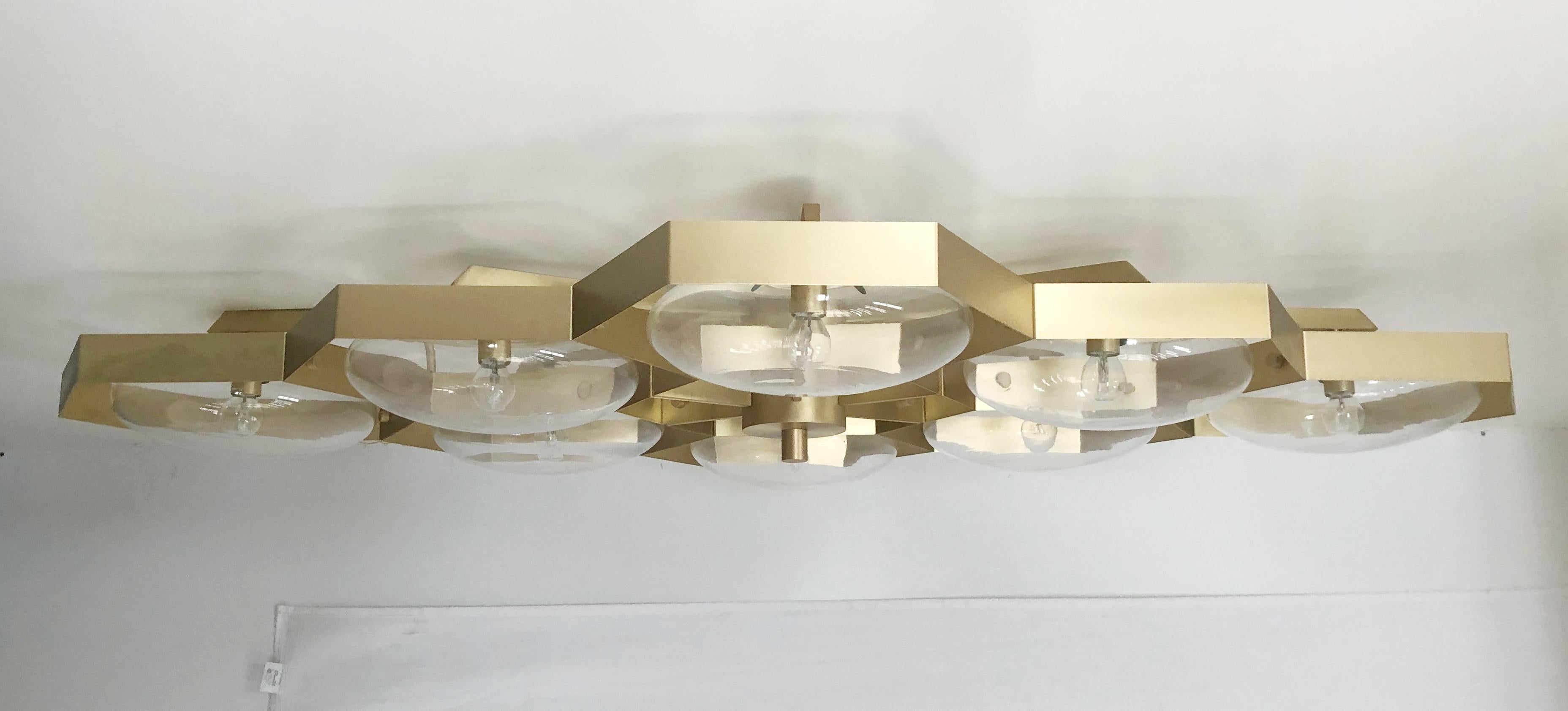 Blown Glass Hive Flush Mount by Fabio Ltd For Sale