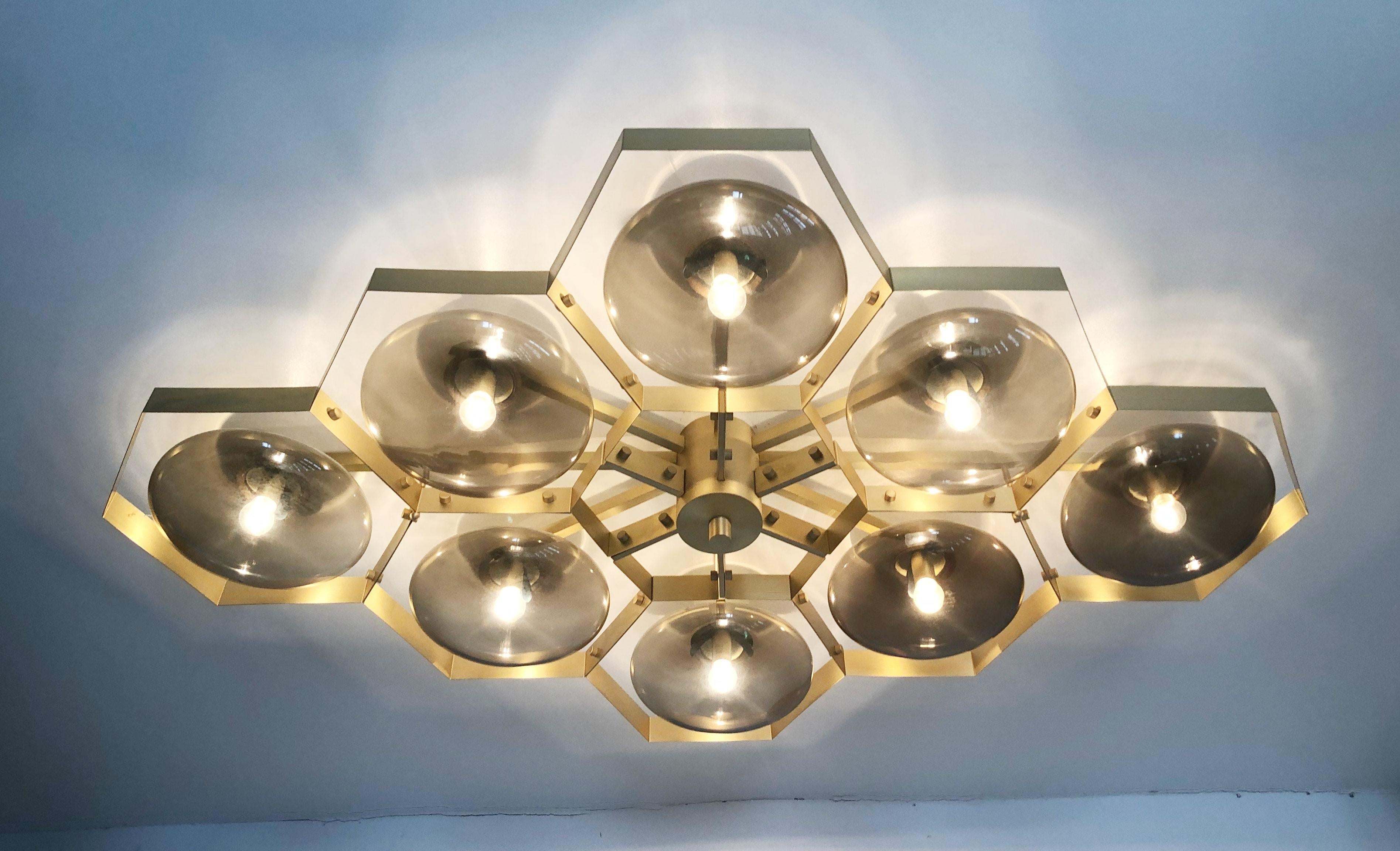 Contemporary Hive Flush Mount by Fabio Ltd For Sale