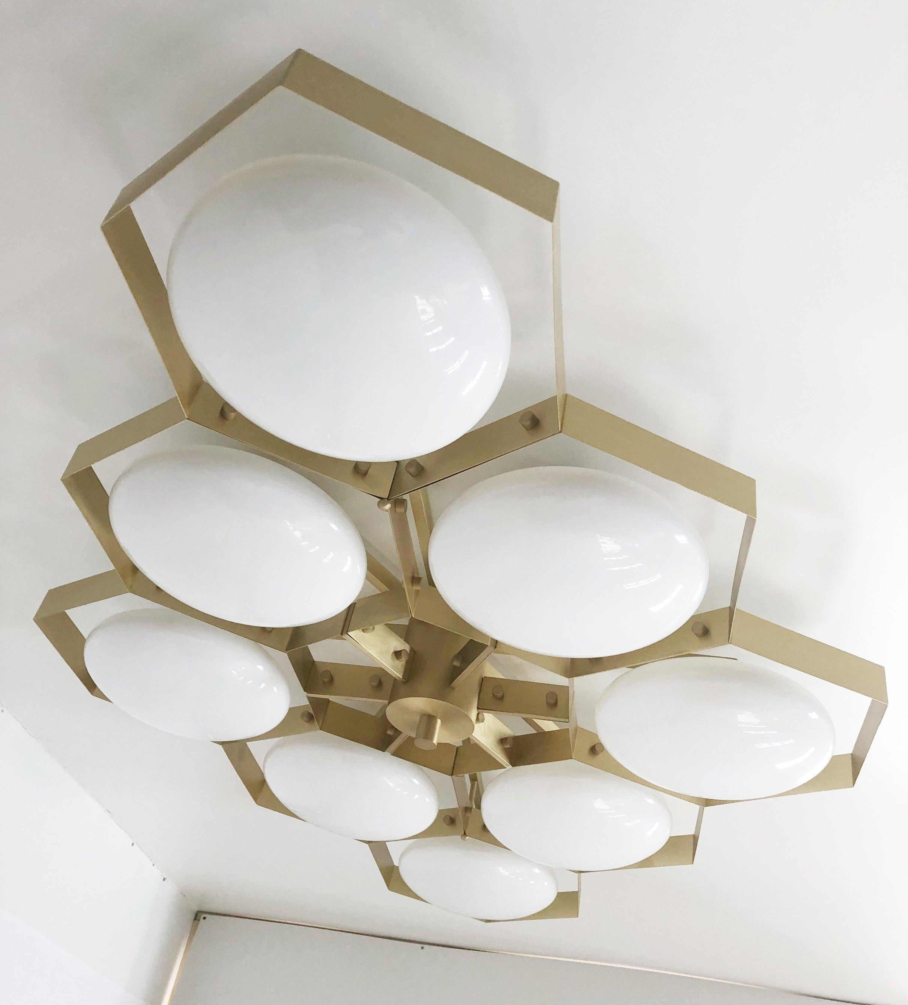 Blown Glass Hive Flush Mount by Fabio Ltd For Sale