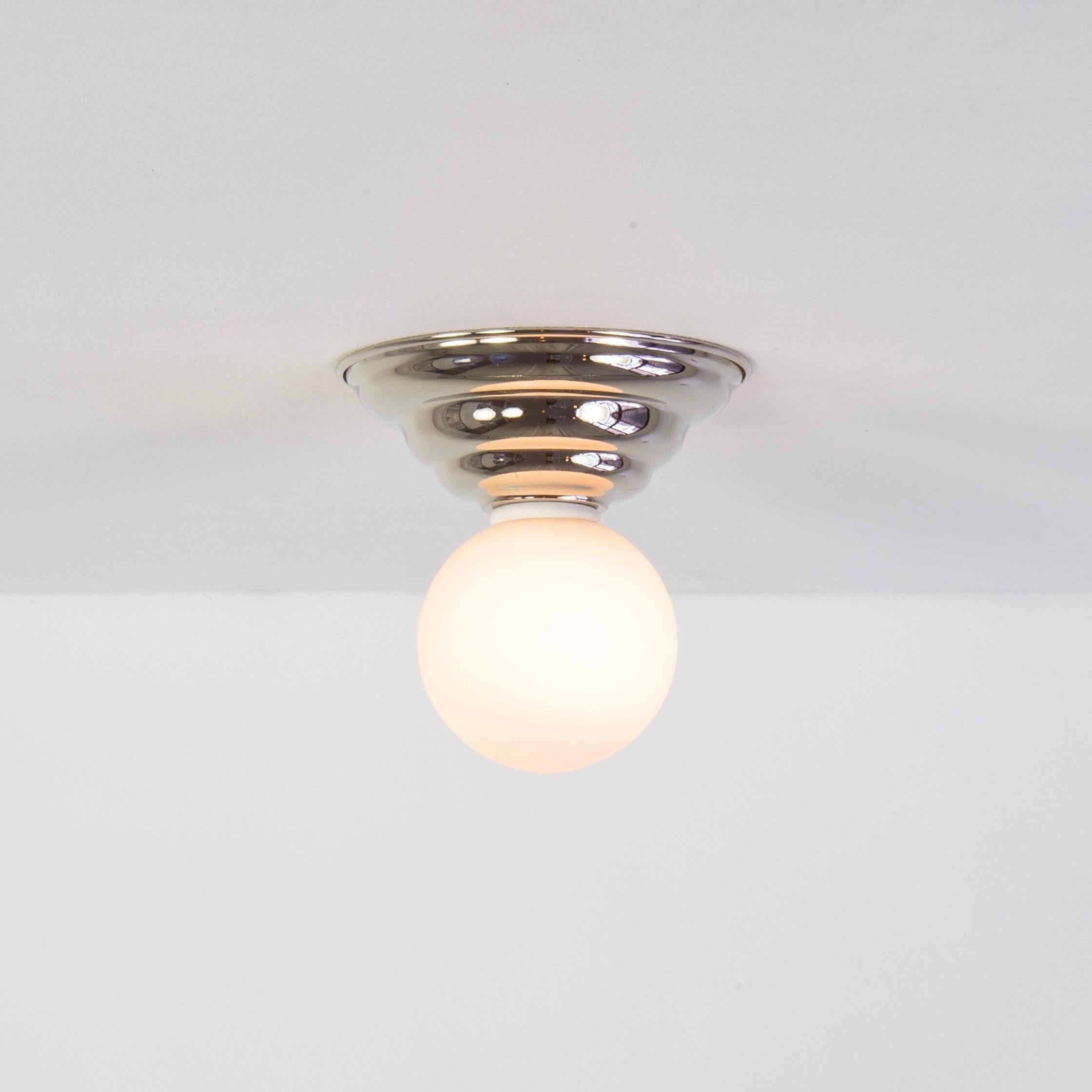 Modern Hive Flush Mount by Research.Lighting, Polished Nickel, Made to Order For Sale