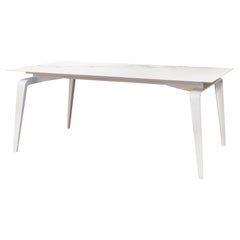 Hive Modern Large Rectangular White Washed Crossed Leg Dining Table Le Shoppe Mo