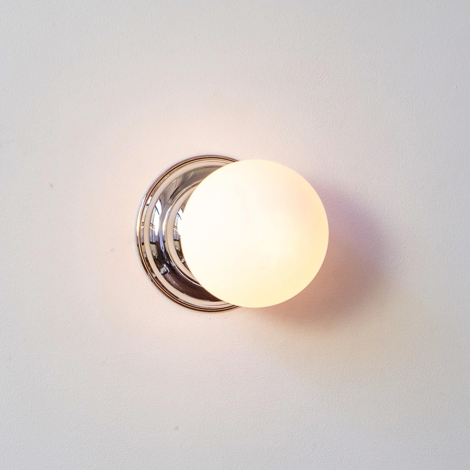 Hive Sconce by Research.Lighting, Polished Nickel, 5in Glass, In Stock For Sale 3