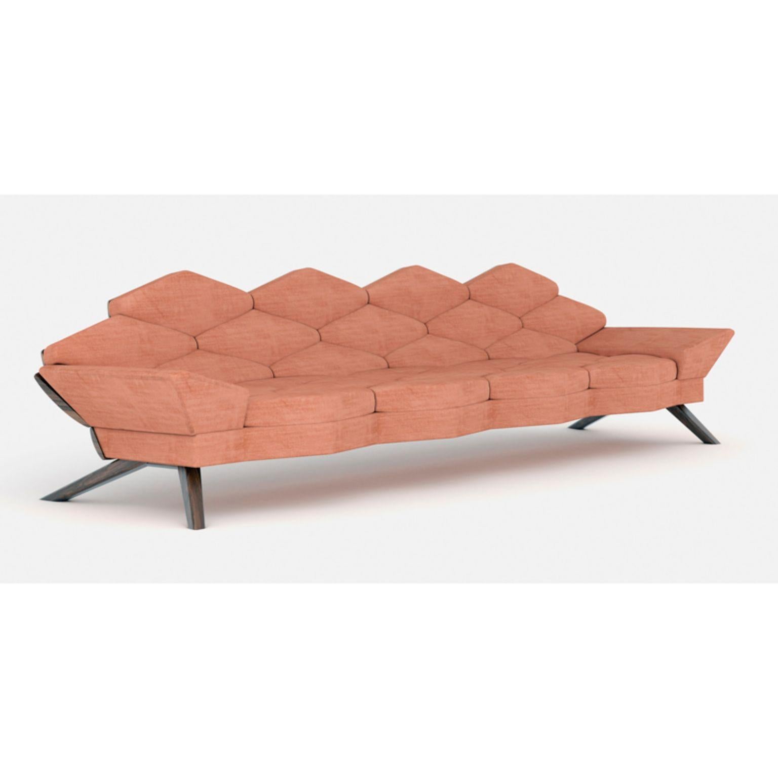 Hive Sofa 400 by Alexandre Caldas
Dimensions: W 400 x D 100 x H 75 cm
Materials: Solid walnut wood, fabric

Materials available in ash, mutene, walnut
Seat available in fabric, leather, corkfabric
Sound system integrated with bluetooth