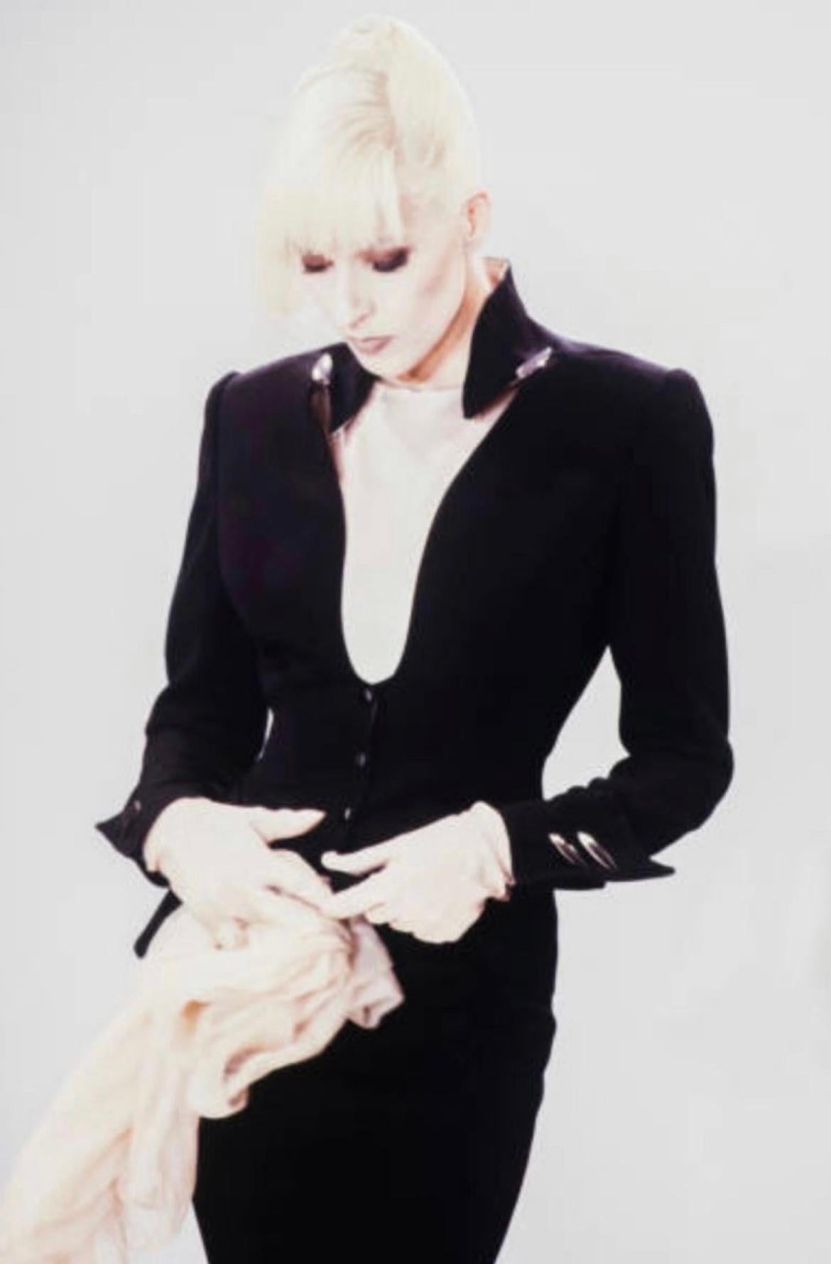 Robe Thierry Mugler Hiver Buick FW 1989 Détails chromés noirs en vente 4