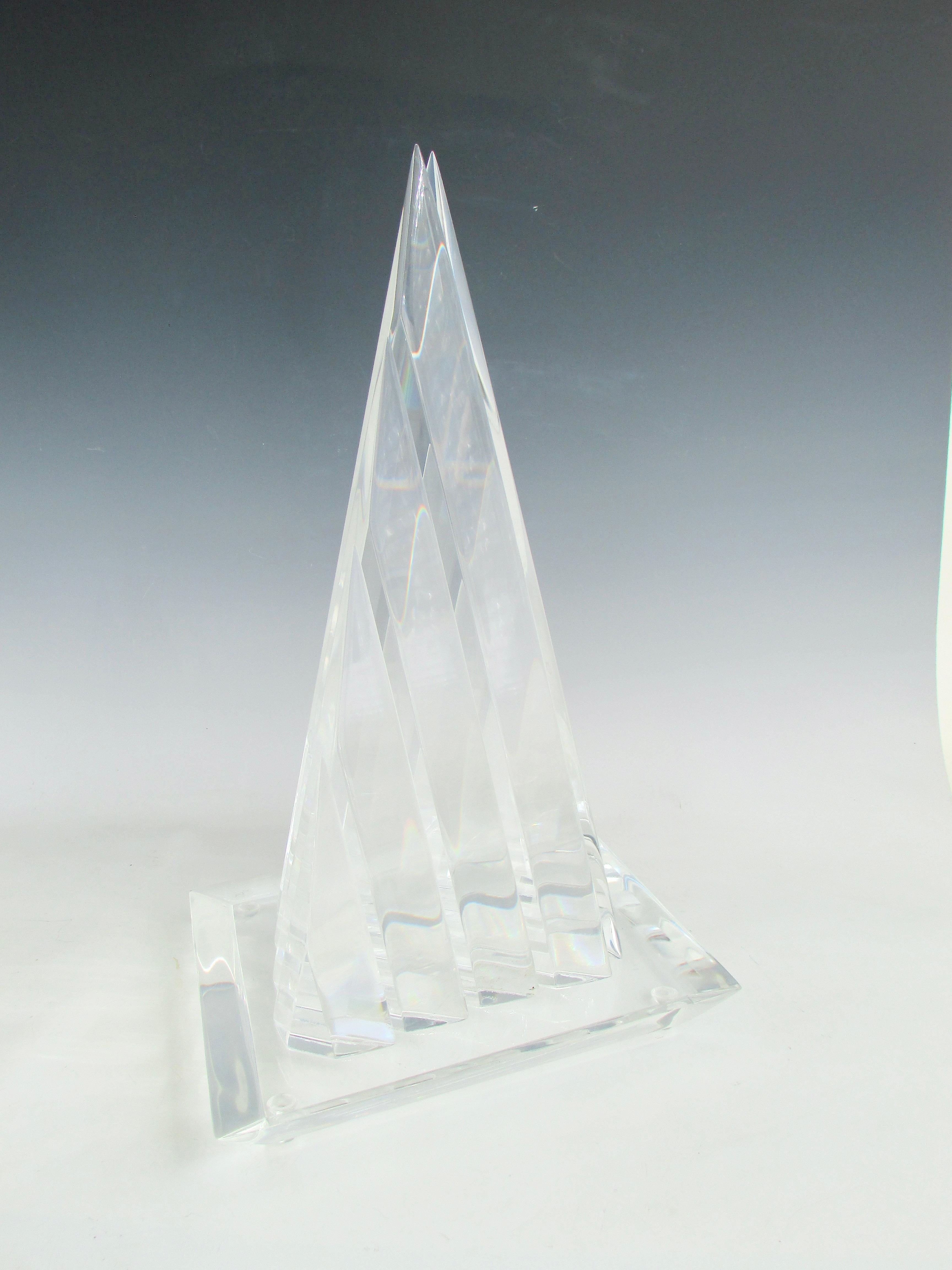 Hivo Van Teal Segmented Lucite Pyramid, Triangle Sculpture For Sale 2
