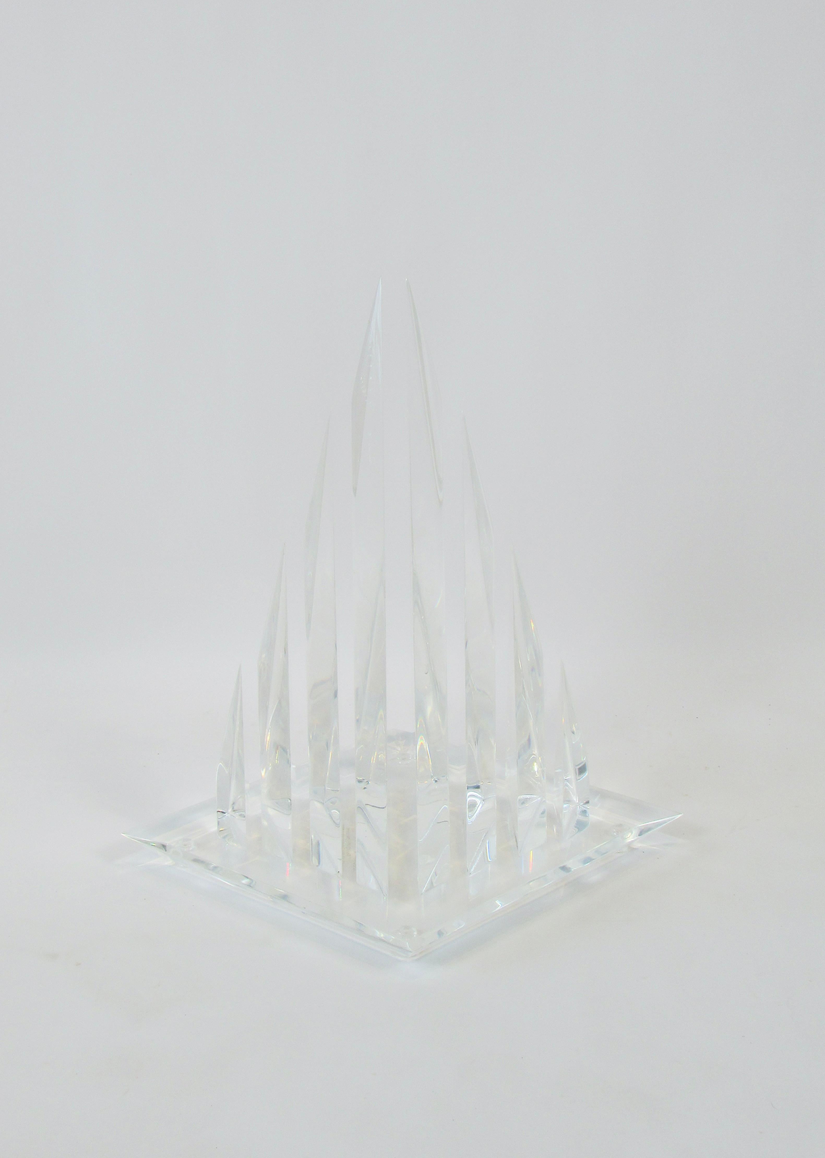 Hivo Van Teal Segmented Lucite Pyramid, Triangle Sculpture For Sale 3